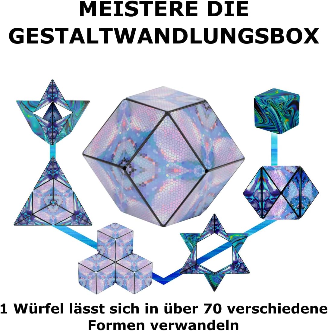 Detalle de Shashibo Formwechsel-Box „Mystic Ocean“ – Magnetischer Zappelwürfel mit 36 Seltenerdmagneten und über 100 Formen
