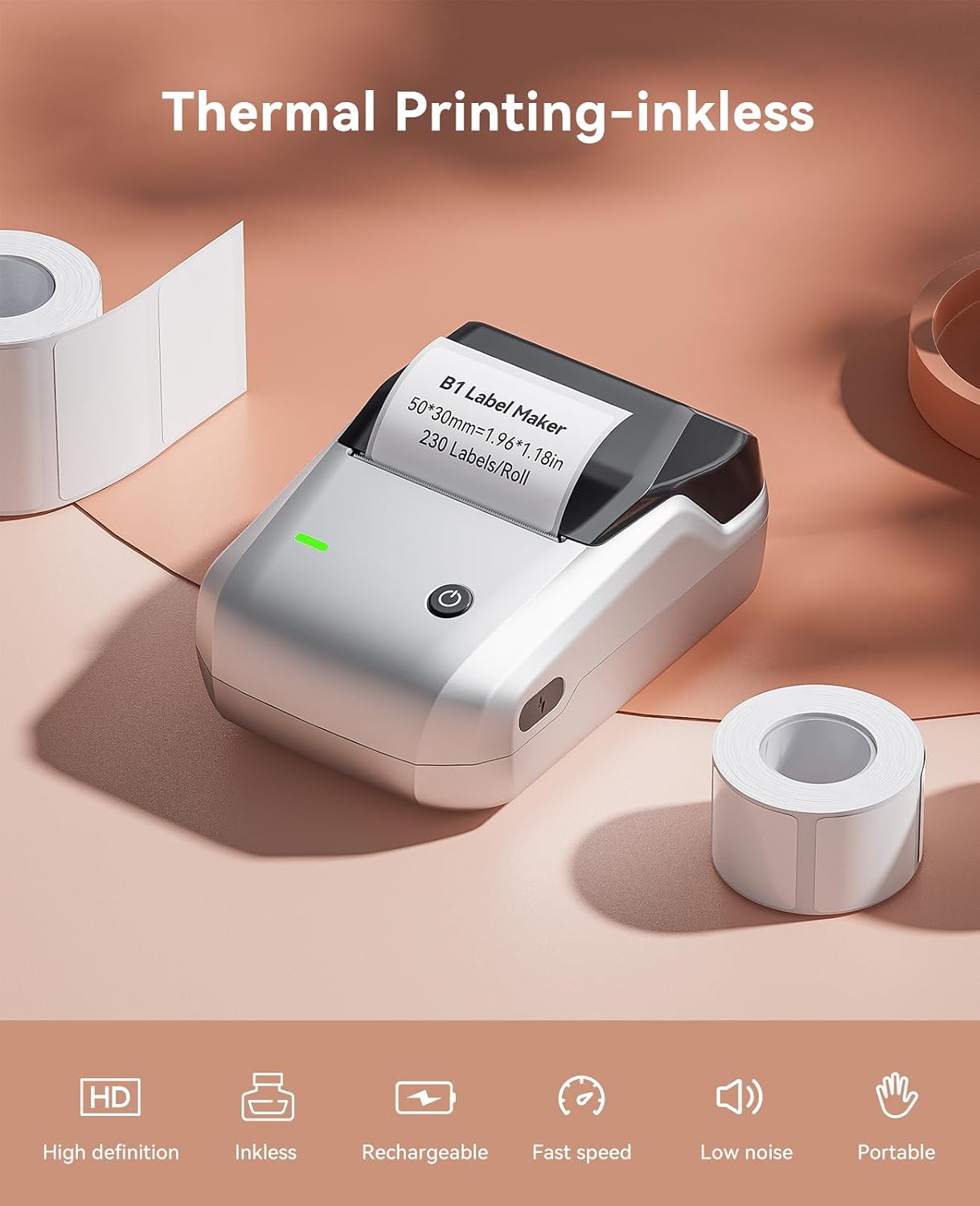 Thumbnail 6 de NIIMBOT B1 Label Maker, 2-Inch Thermal Printer with Bluetooth and 3 Label Rolls