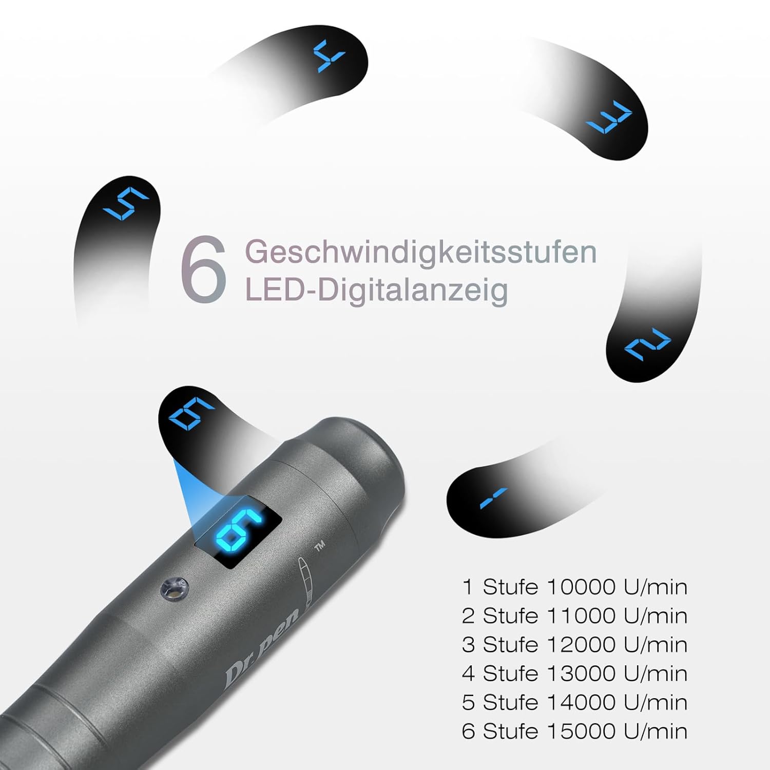 Thumbnail 3 de Dr. pen M8 Microneedling Stift – Home-Profi zur Hautpflege mit 8 sterilen Patronen, 6 Intensitätsstufen und 0–2,5 mm