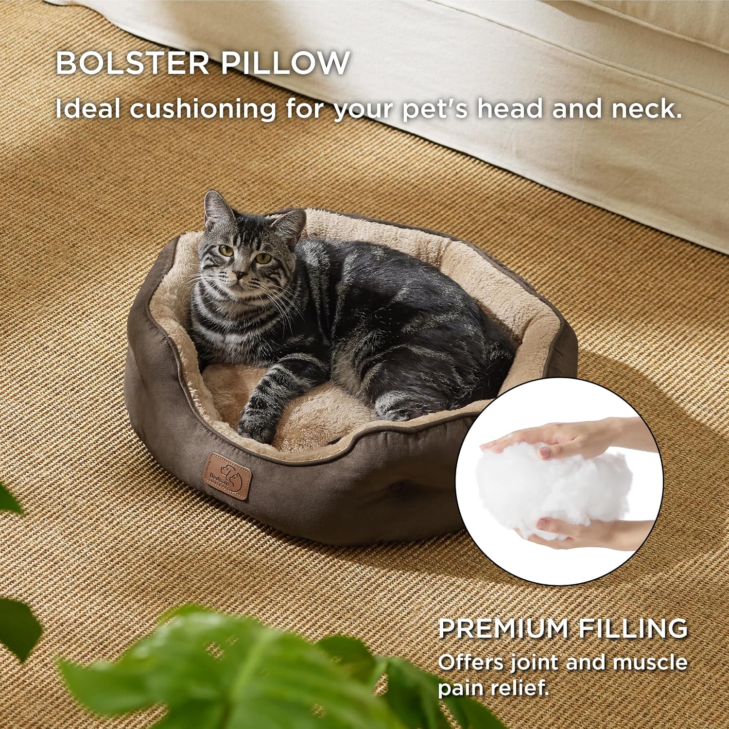 Detalle de Bedsure Cat Bed 51x48x15cm Round Washable