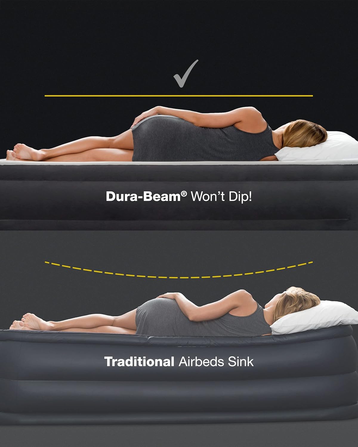 Detalle de Intex 64757E Dura-Beam Standard Downy Air Mattress: Twin, 10in, 300lb Capacity