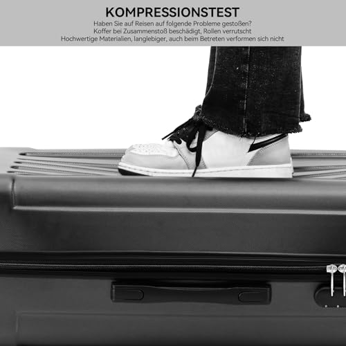 Thumbnail 6 de BEIBYE Hartschalenkoffer XL 76 cm – Großer Reiseekoffer aus ABS, 360° Doppelrollen, Zahlenschloss, schwarz