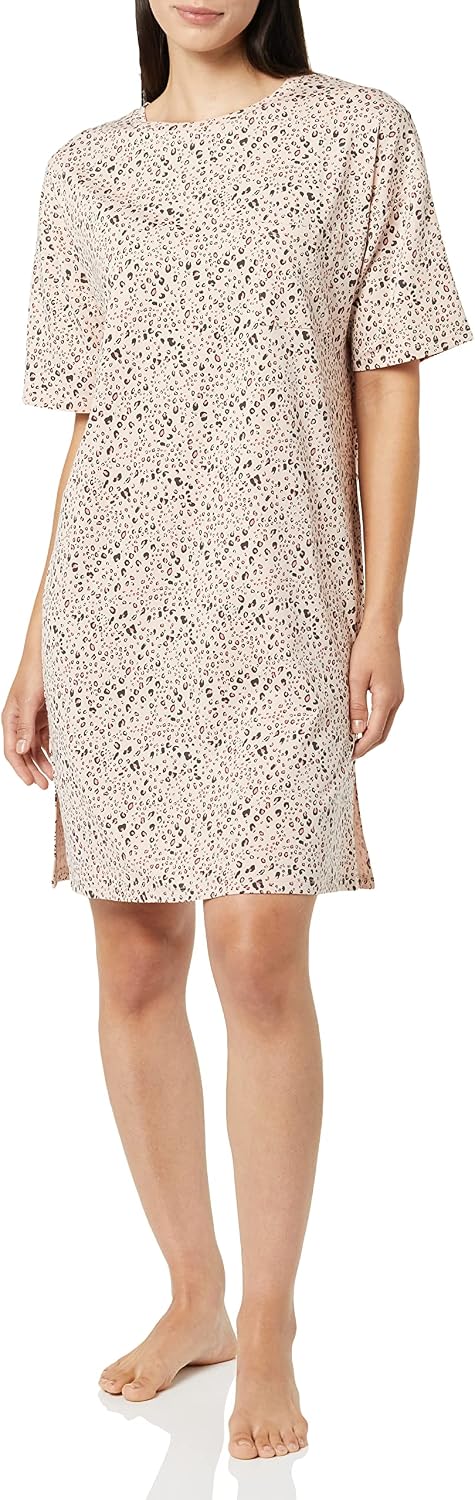 Detalle de Amazon Essentials Damen-Nachthemd aus Jersey-Strick mit rundem Ausschnitt