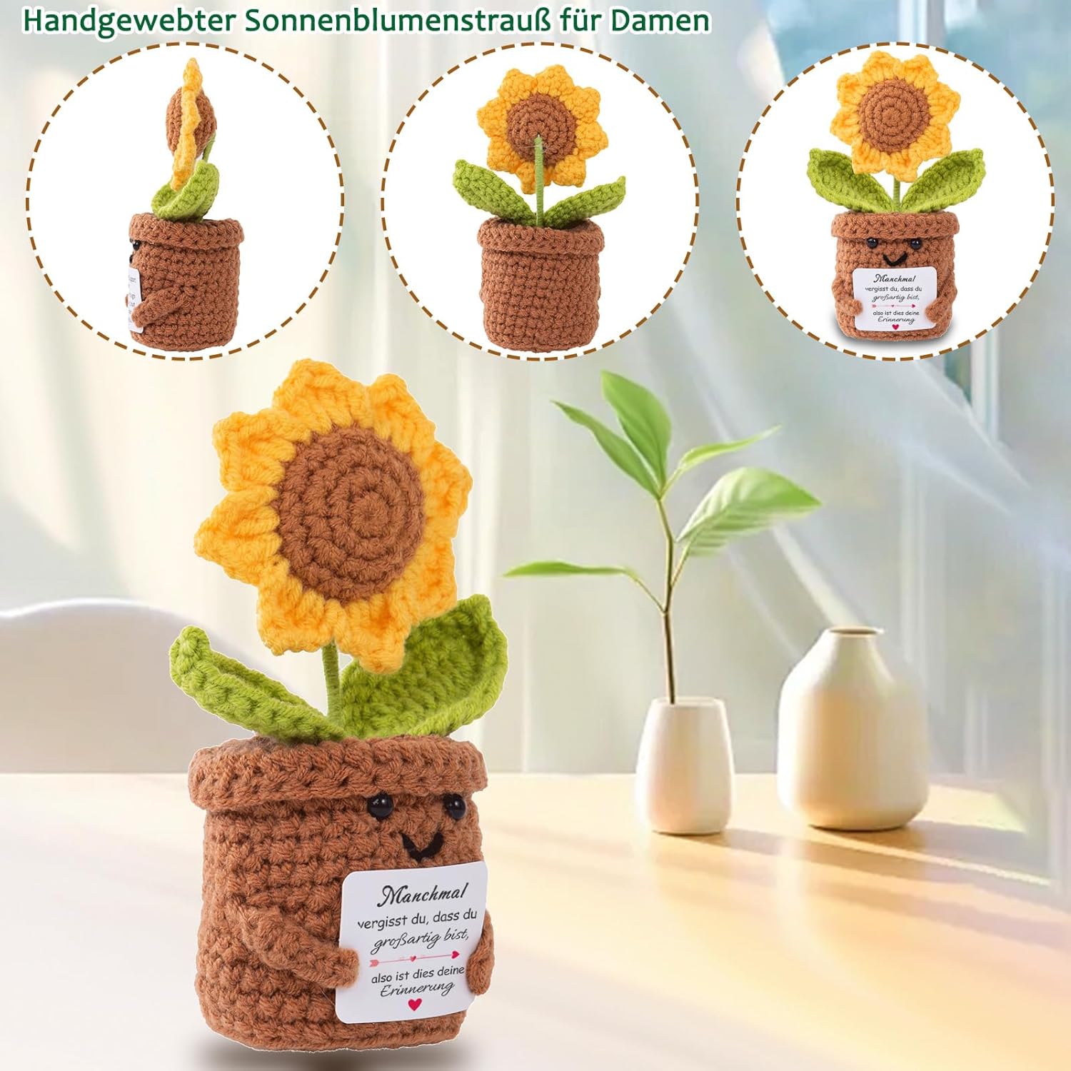 Thumbnail 2 de Aruigu Gestrickte Sonnenblume Geschenk 6 x 14 cm