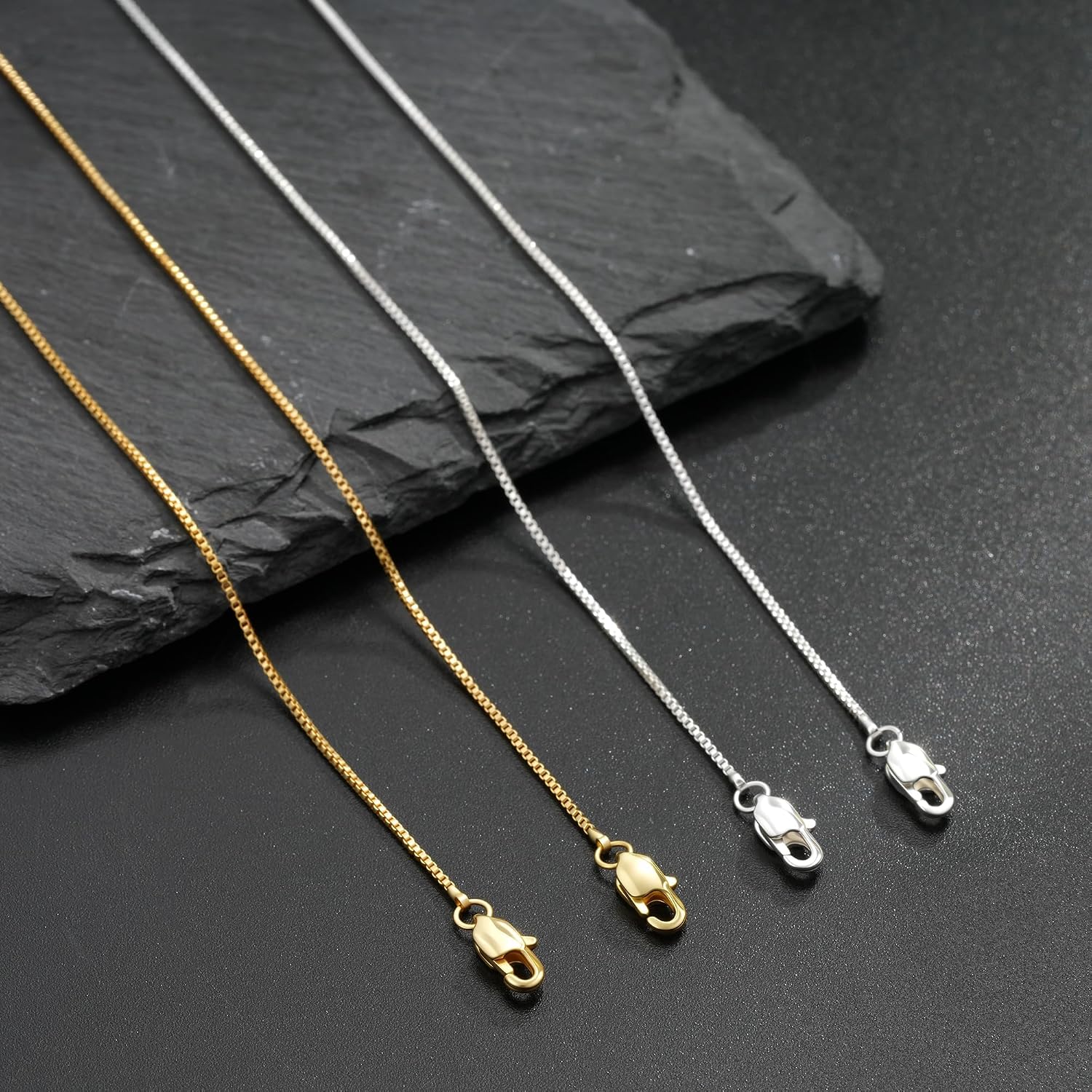 Detalle 2 de SLOONG Kette Silber 925 Damen Boxkette 0,8 mm – Halskette ohne Anhänger in 41/46/51/56/61 cm