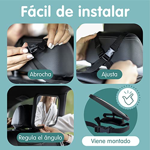 Thumbnail 6 de Onco Espejo Coche Bebé Asiento Trasero: 360° de visión, irrompible