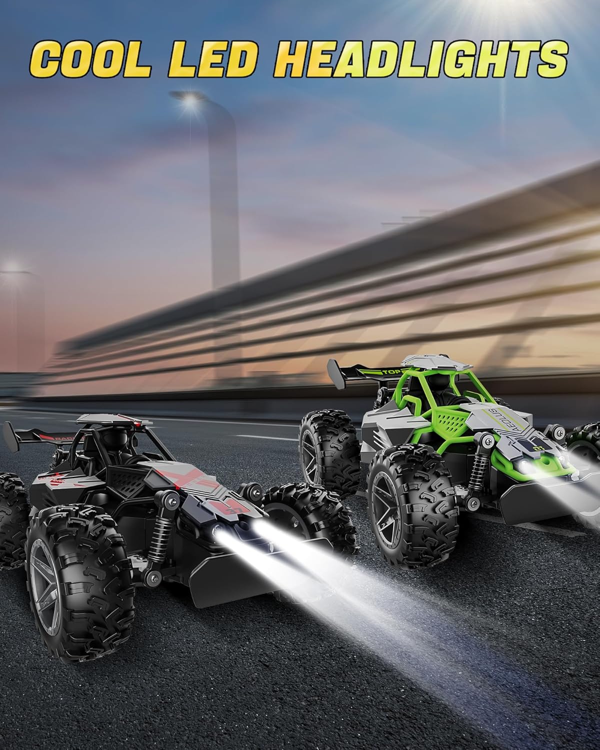 Detalle de SZJJX 2.4Ghz Remote Control Monster Truck for Kids (Age 3–7+) with LED Lights, 15+ KM/H