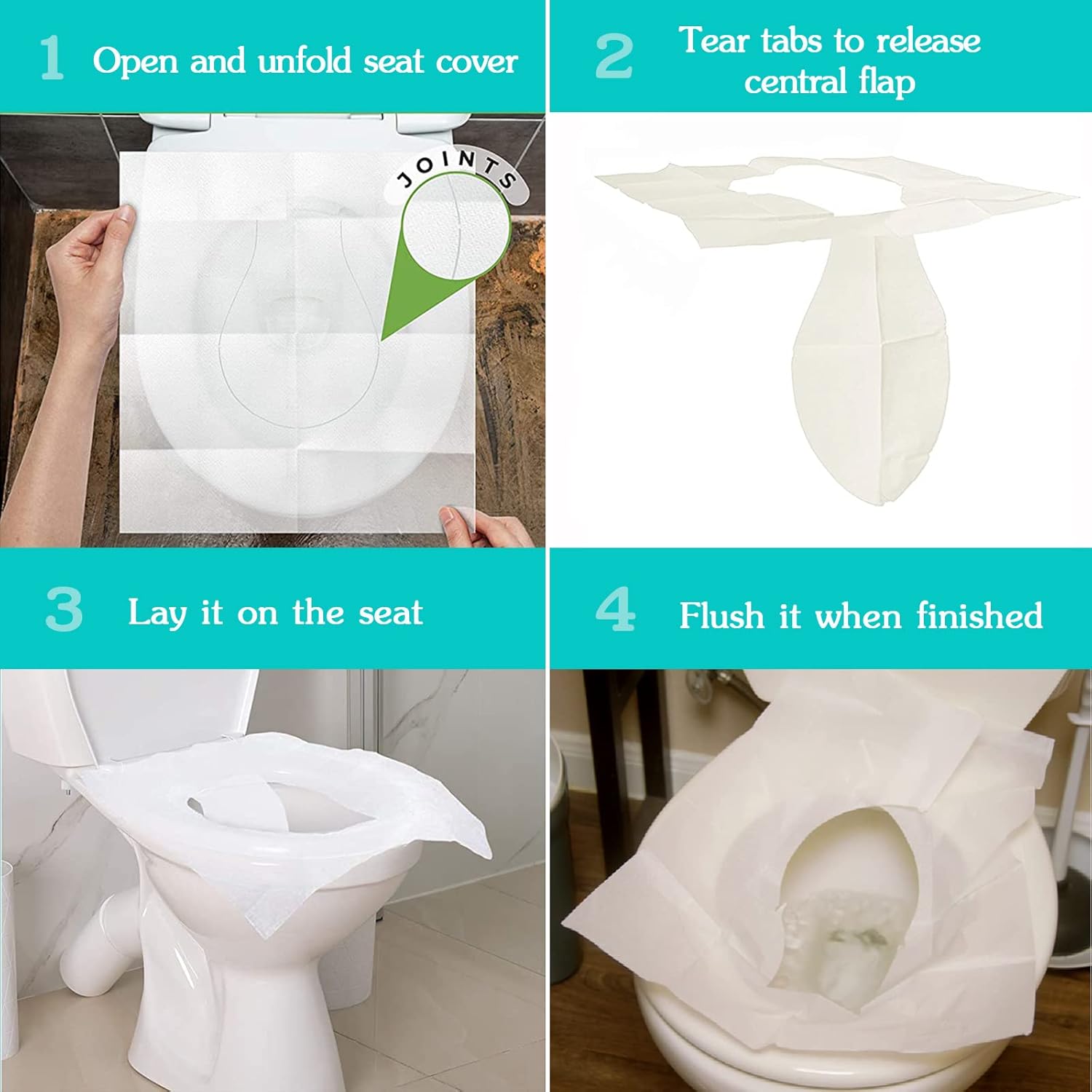 Thumbnail 2 de MAIYADUO 60PCS Disposable Toilet Seat Covers – Portable, Flushable Hygiene for Public Restrooms