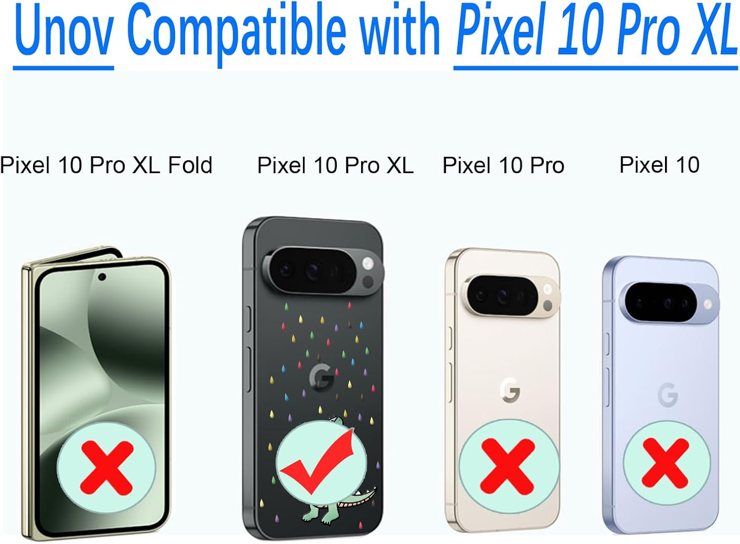 Thumbnail 5 de Unov case for Pixel 10 Pro XL (2025) 5G – soft TPU Rino Dragon Rainbow dinosaur design