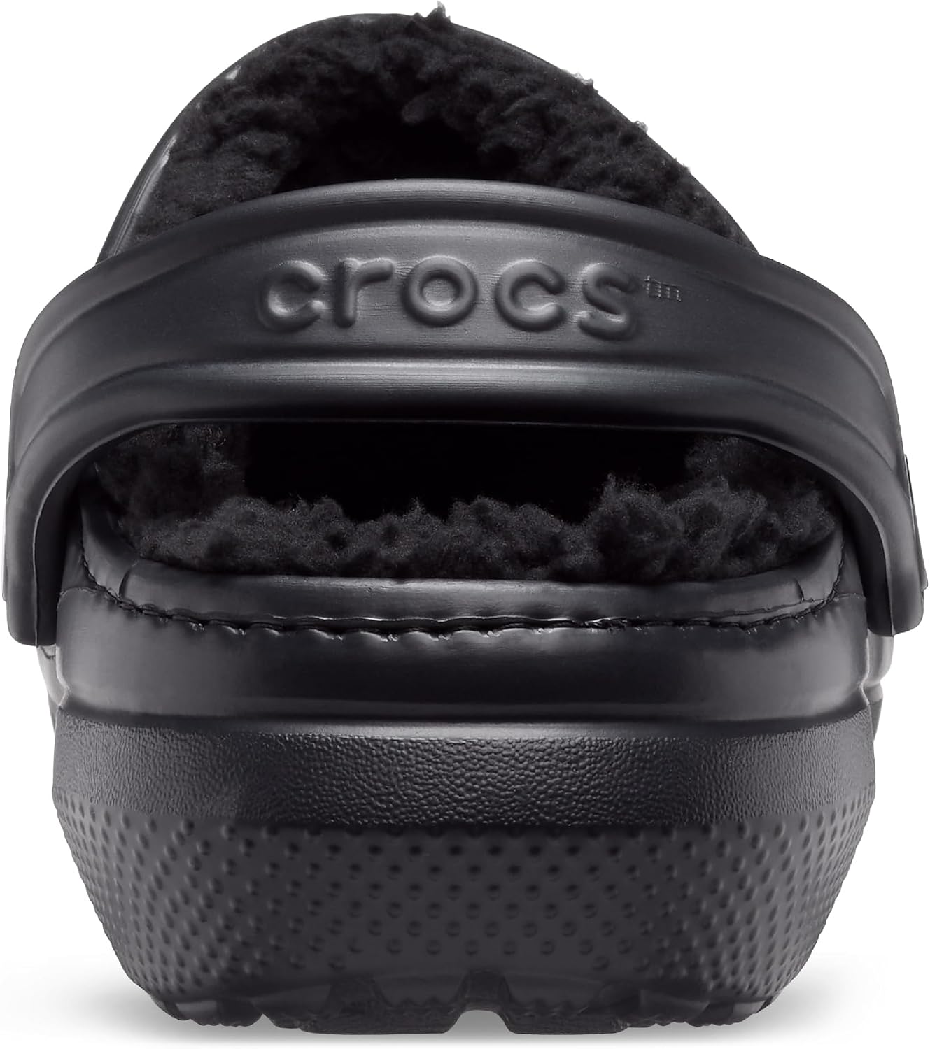 Detalle 2 de Crocs Classic Unisex Lined Clog with Fuzzy Liner – Black, UK M8/W9
