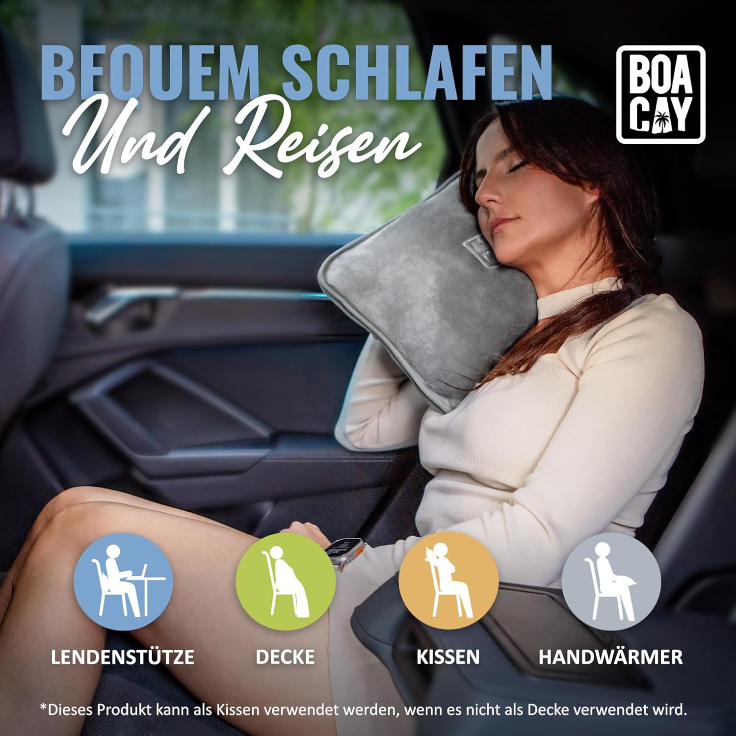 Detalle 2 de BOACAY Reisedecke 100 x 160 cm weich & warm
