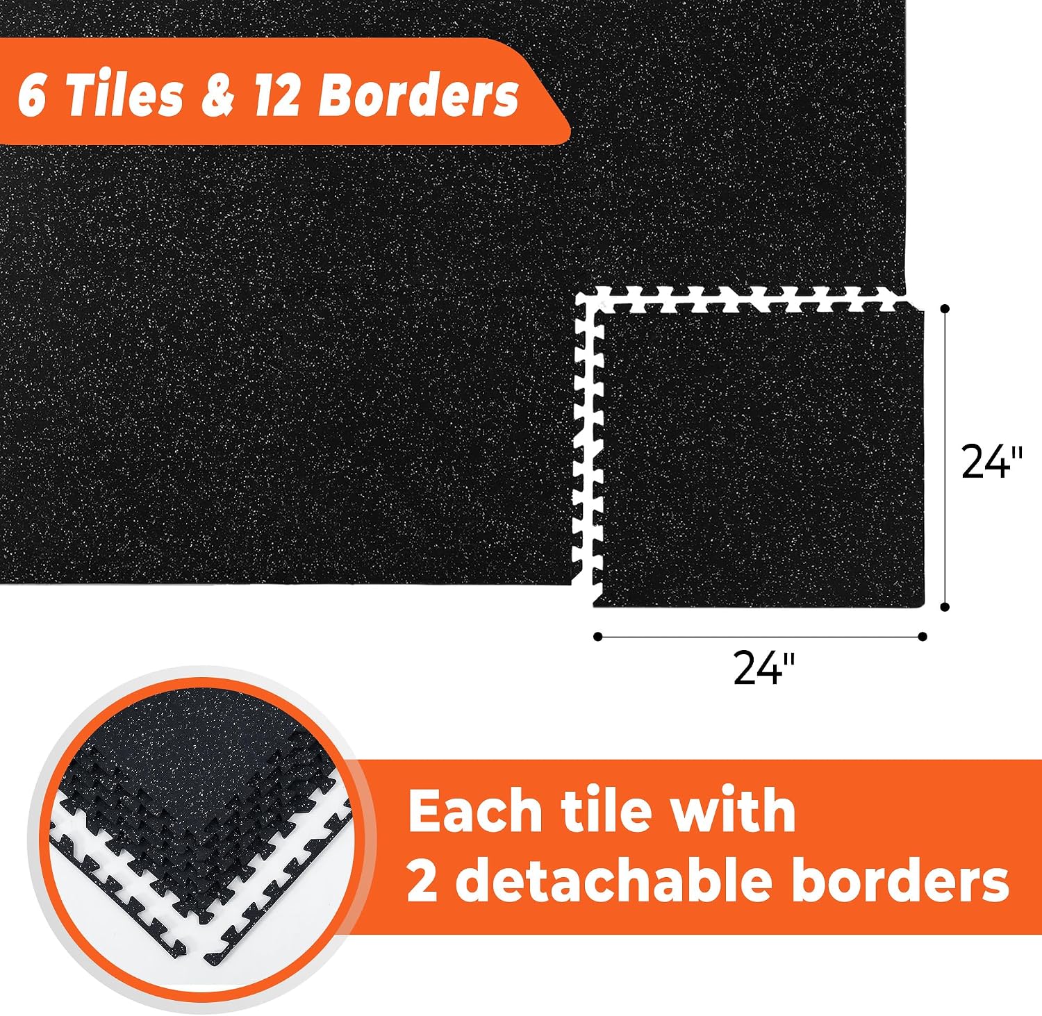 Thumbnail 6 de SUPERJARE 9604BT Interlocking Exercise Mats, 0.4-Inch Rubber-Top EVA Tiles