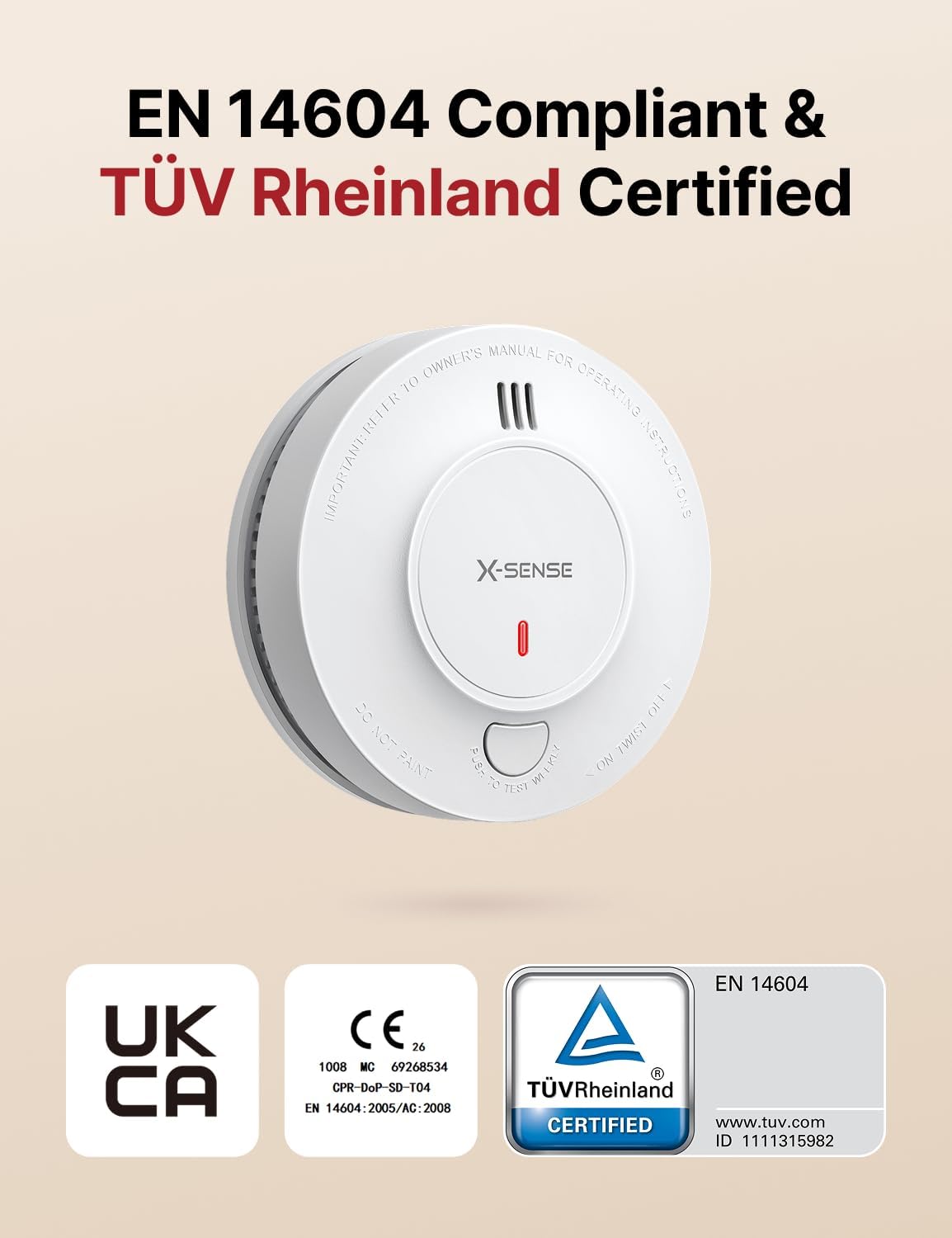 Thumbnail 1 de X-Sense Smoke Alarm for Home with SBS50 Base Station (SD19-MN) — 3-Pack