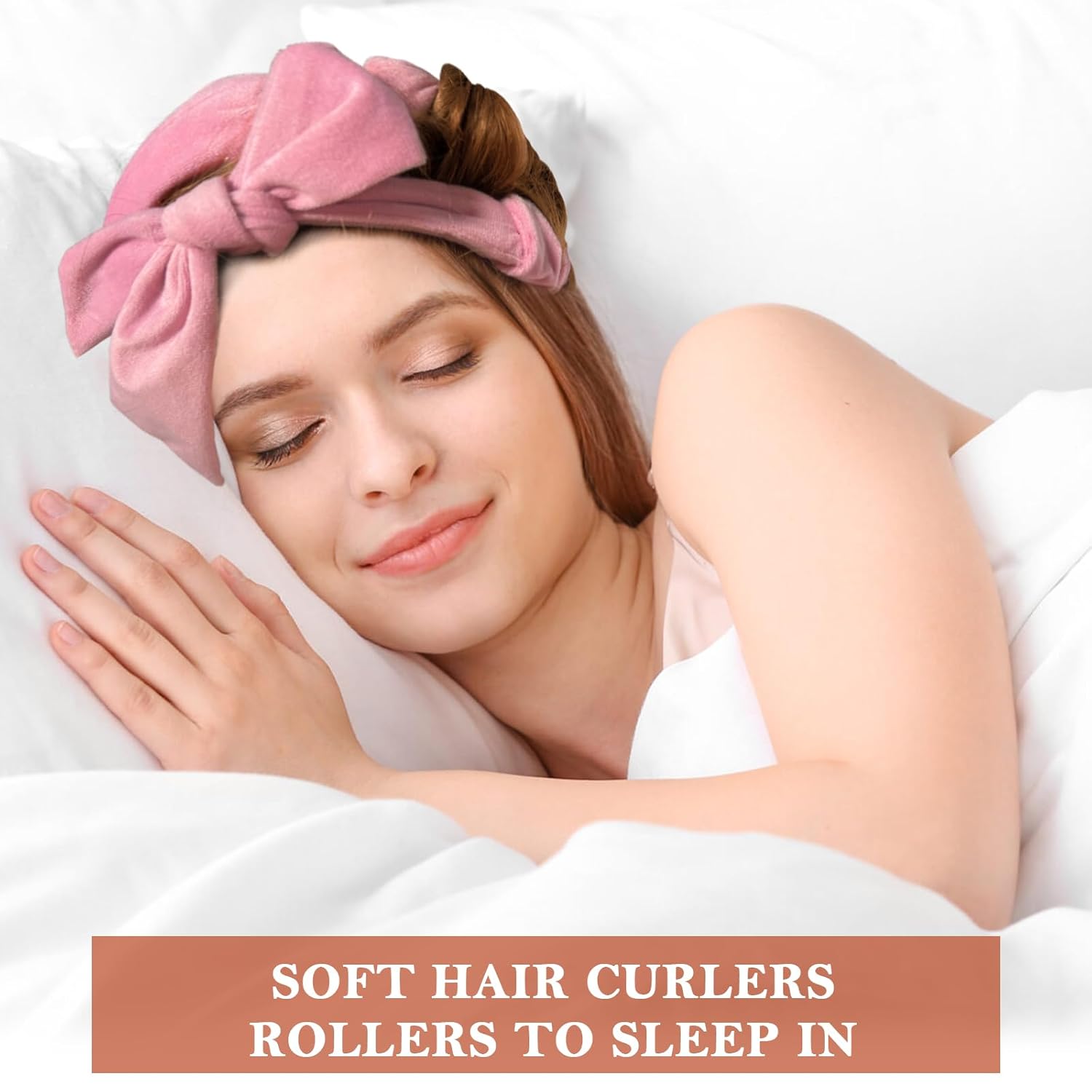 Thumbnail 1 de weiwei Lockenwickler Über Nacht (70 Zoll) aus Samt – Heatless Overnight Curls Set für lange Haare, 9-teilig (Rosa)