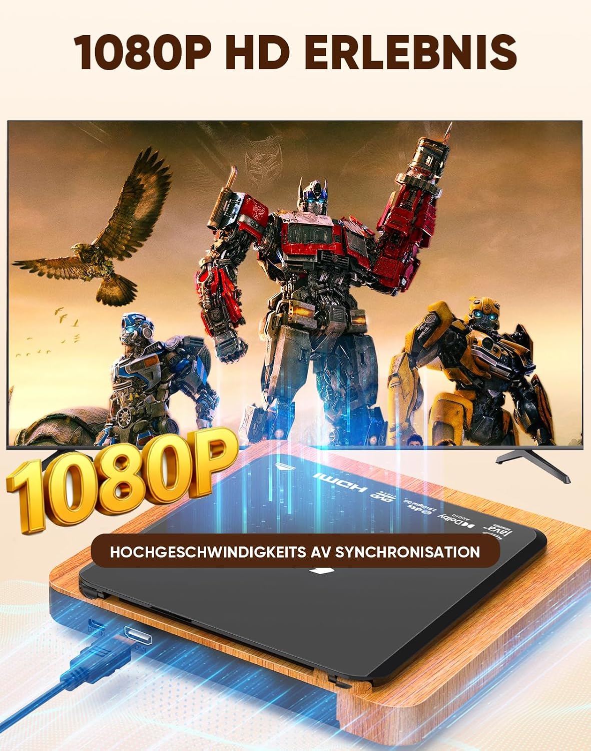 Thumbnail 6 de Blu Ray Player 1080p Full HD mit Dolby Digital Surround Sound – Region B/2, All Region, HDMI/USB/AV