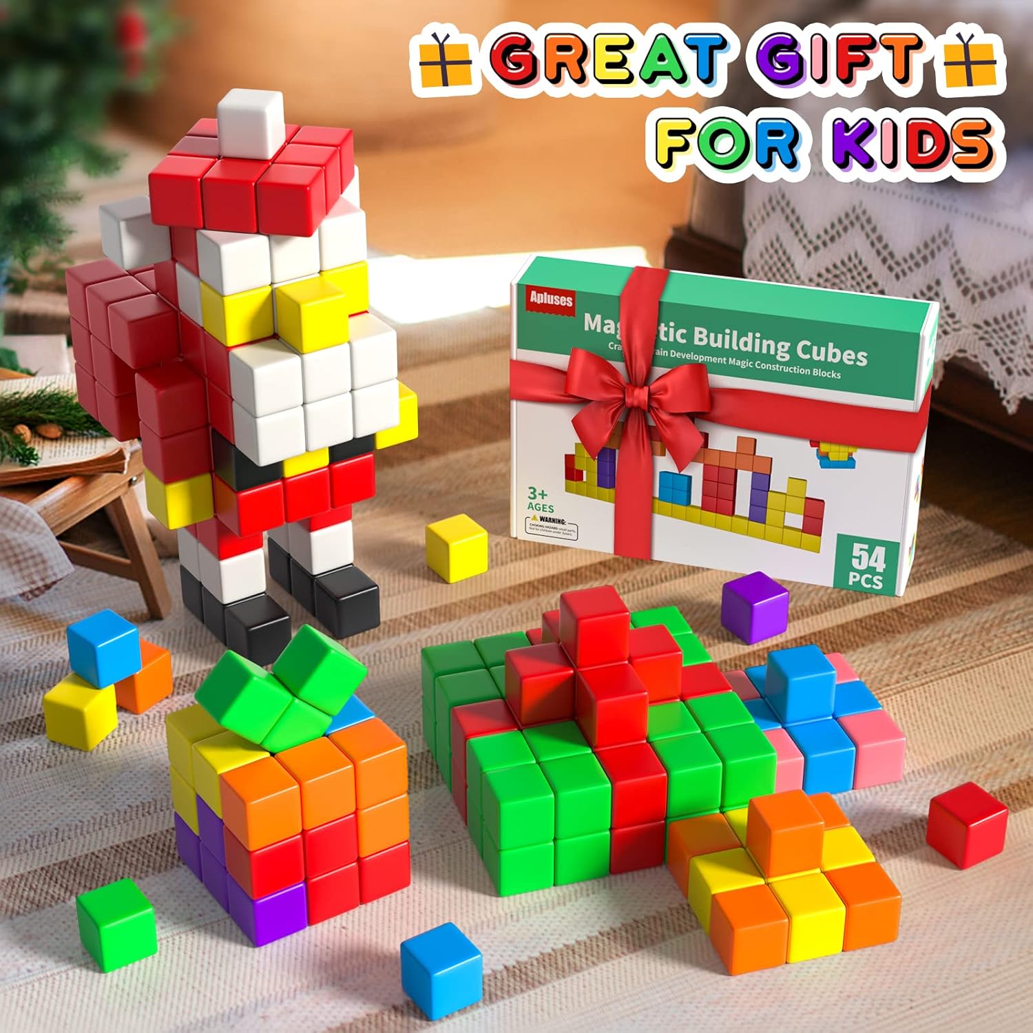 Detalle 2 de Apluses 54 PCS Magnetic Blocks 54-piece magnetic set 🧲
