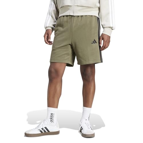 Thumbnail 2 de adidas Uomo Essential Three Stripes French Terry Short en Olive strata/Black (XXL)