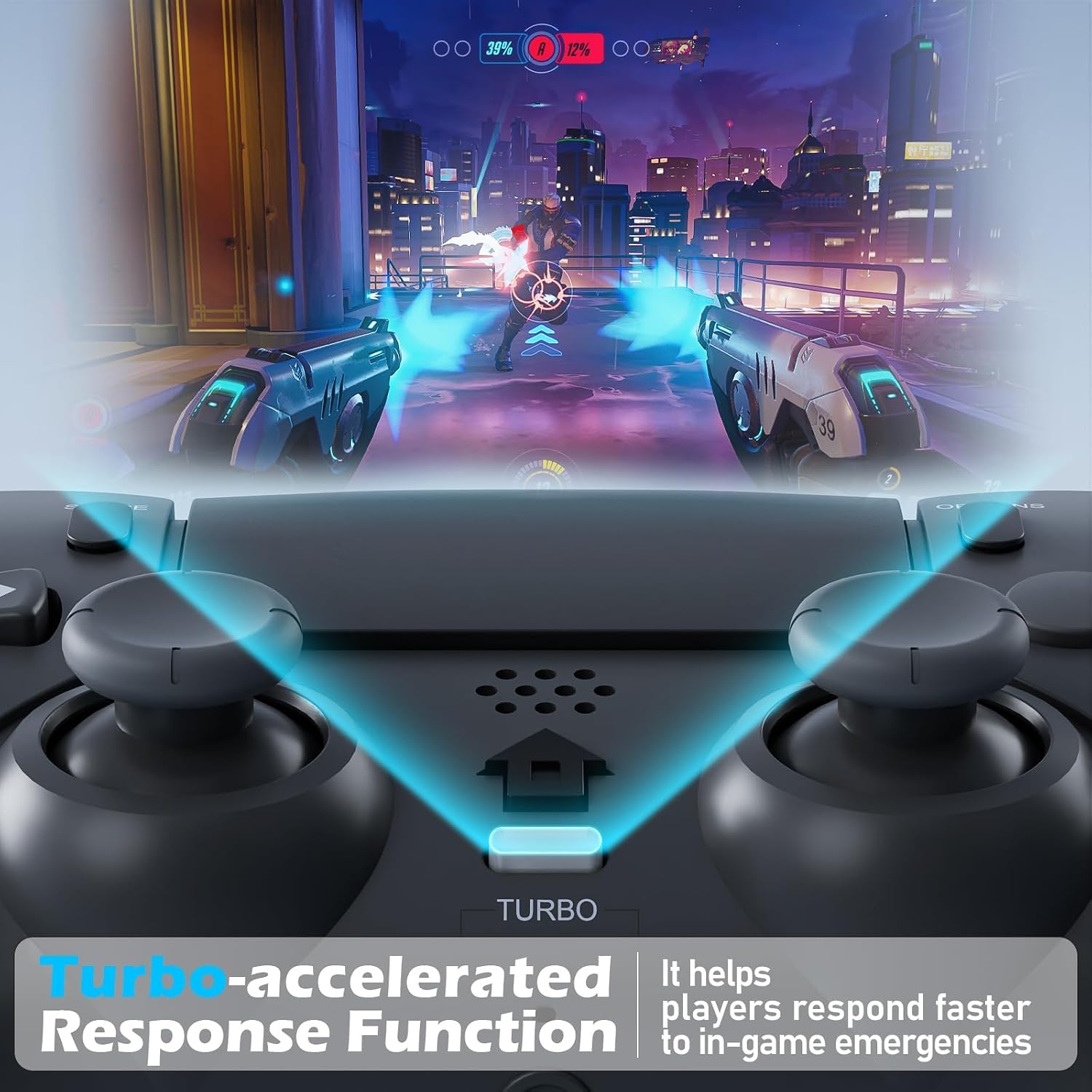 Thumbnail 5 de CHEREEKI PS4 Controller Bluetooth mit 2 Tasten