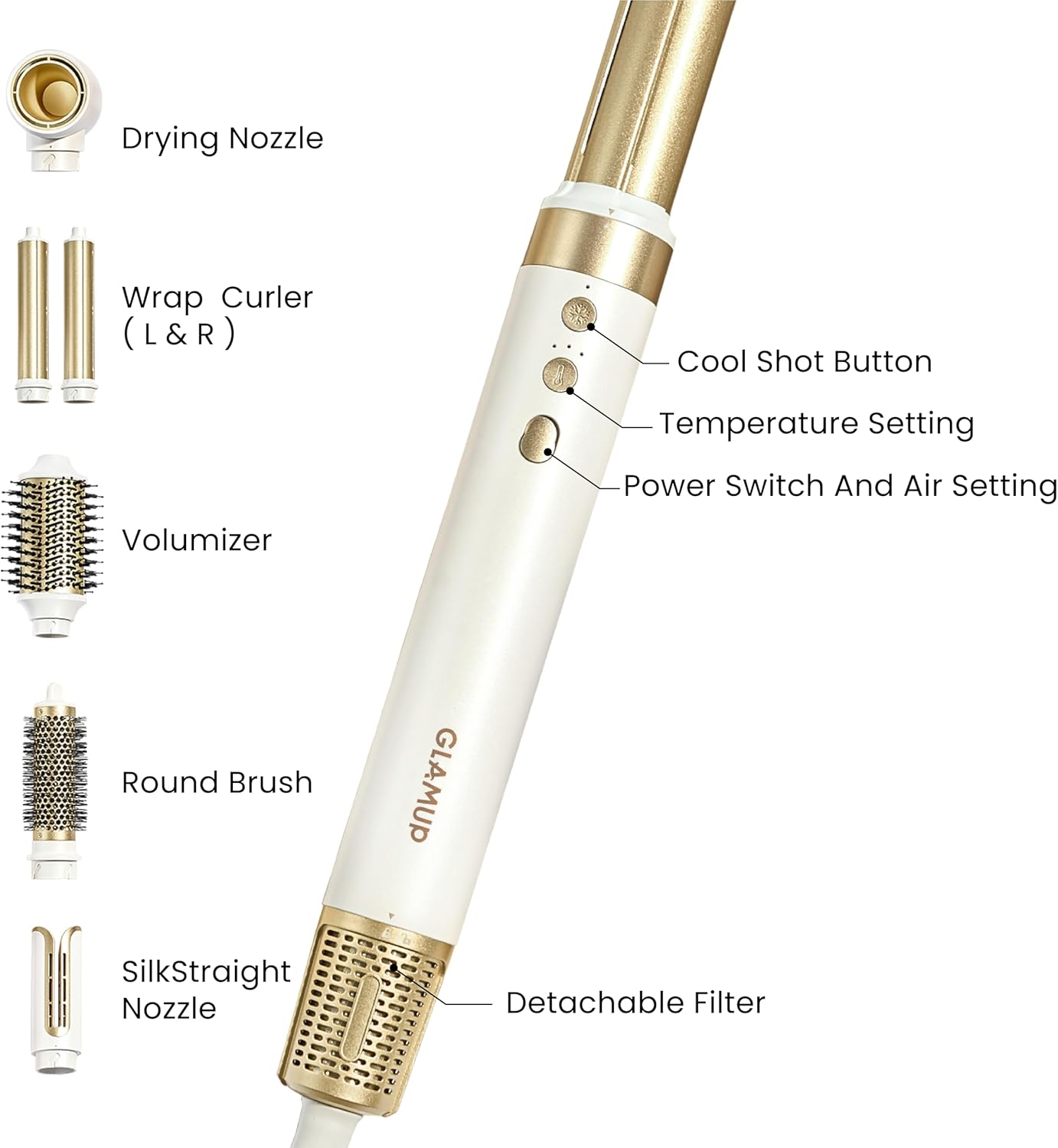 Thumbnail 1 de GLAMUP 6 in 1 Hot Air Styler 1400W