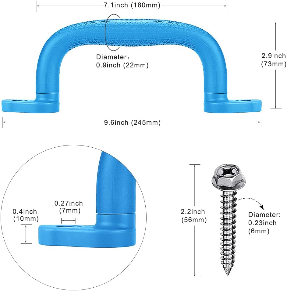 Thumbnail 6 de Dolibest Climbing Handles, 18cm Non-slip Solid Playframe Grips for Swing Sets and Playhouses