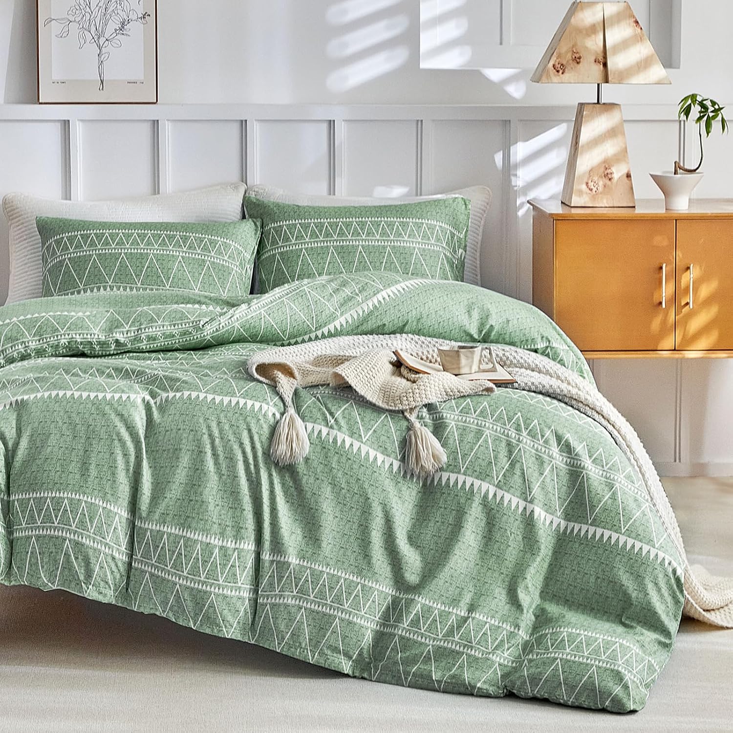 Thumbnail 1 de Lekesky Double duvet set 200x200 cm sage