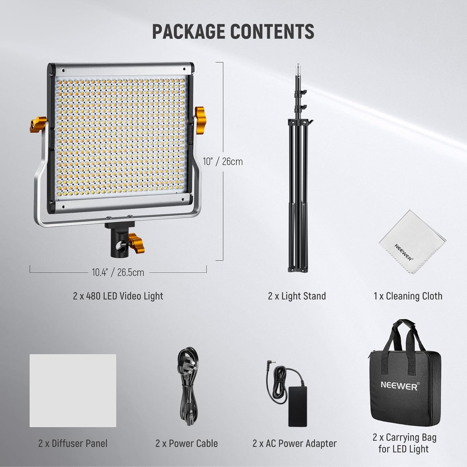 Thumbnail 6 de Neewer 480 LED Bi‑Color Video Light Kit 5600K