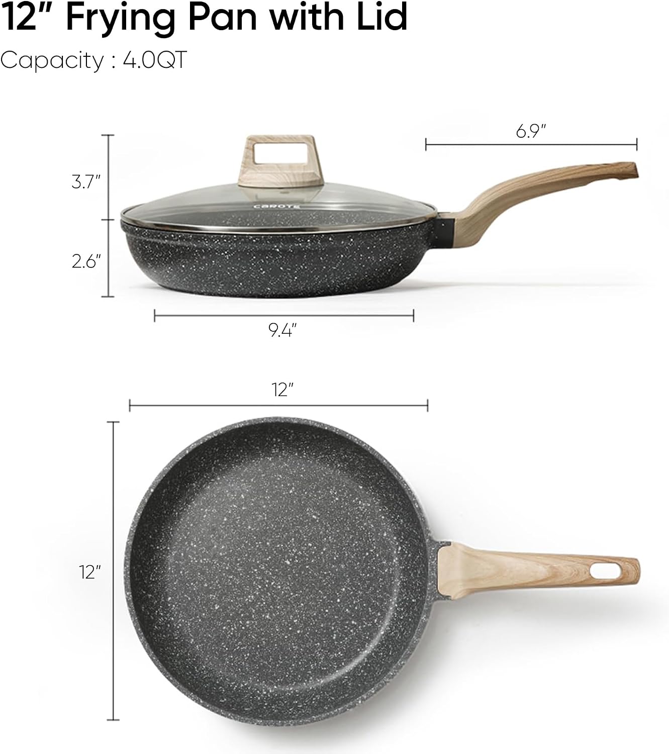 Detalle 2 de CAROTE 12" Nonstick Frying Pan with Lid