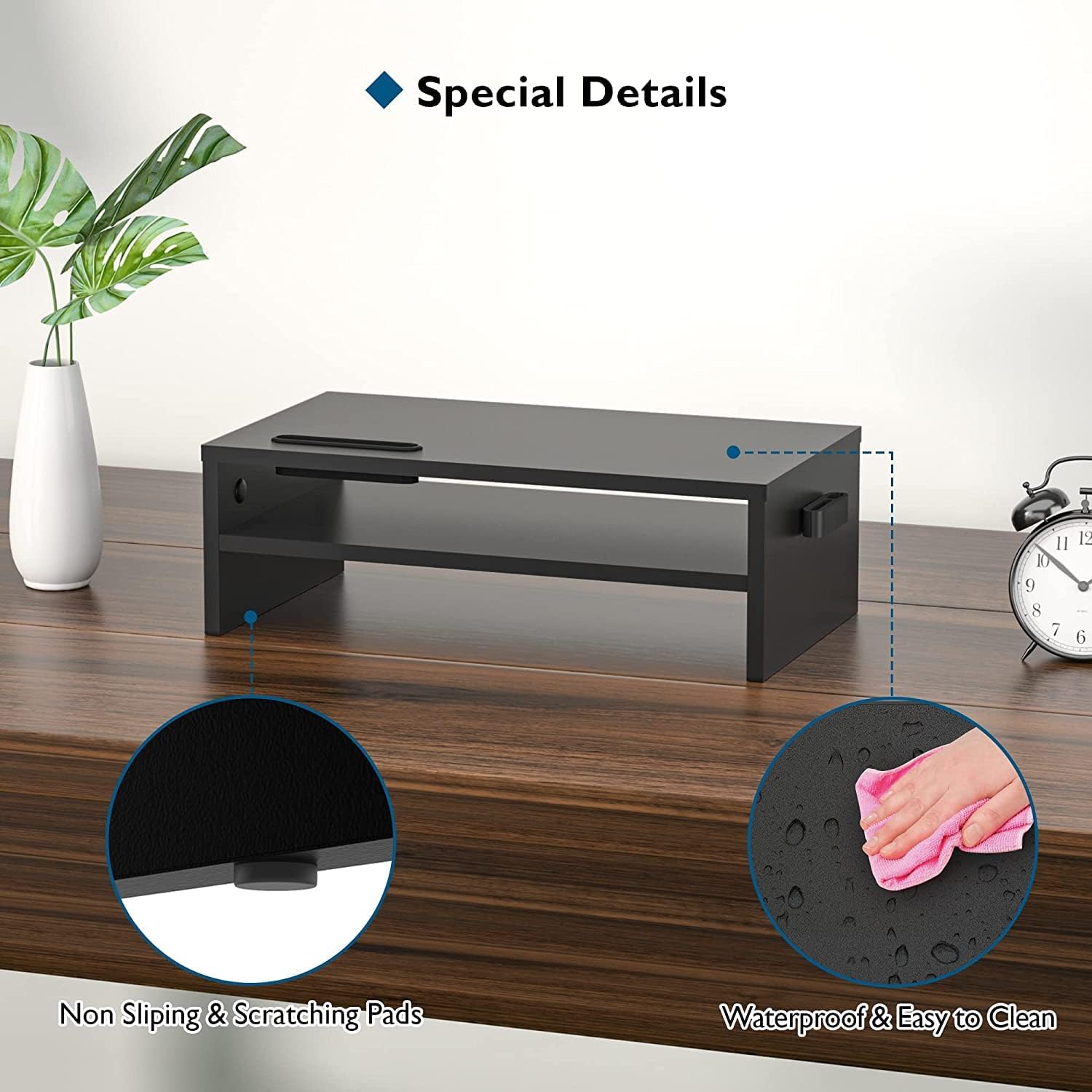 Thumbnail 3 de BONTEC Support moniteur en bois 420 mm, 2 étages 🖥️