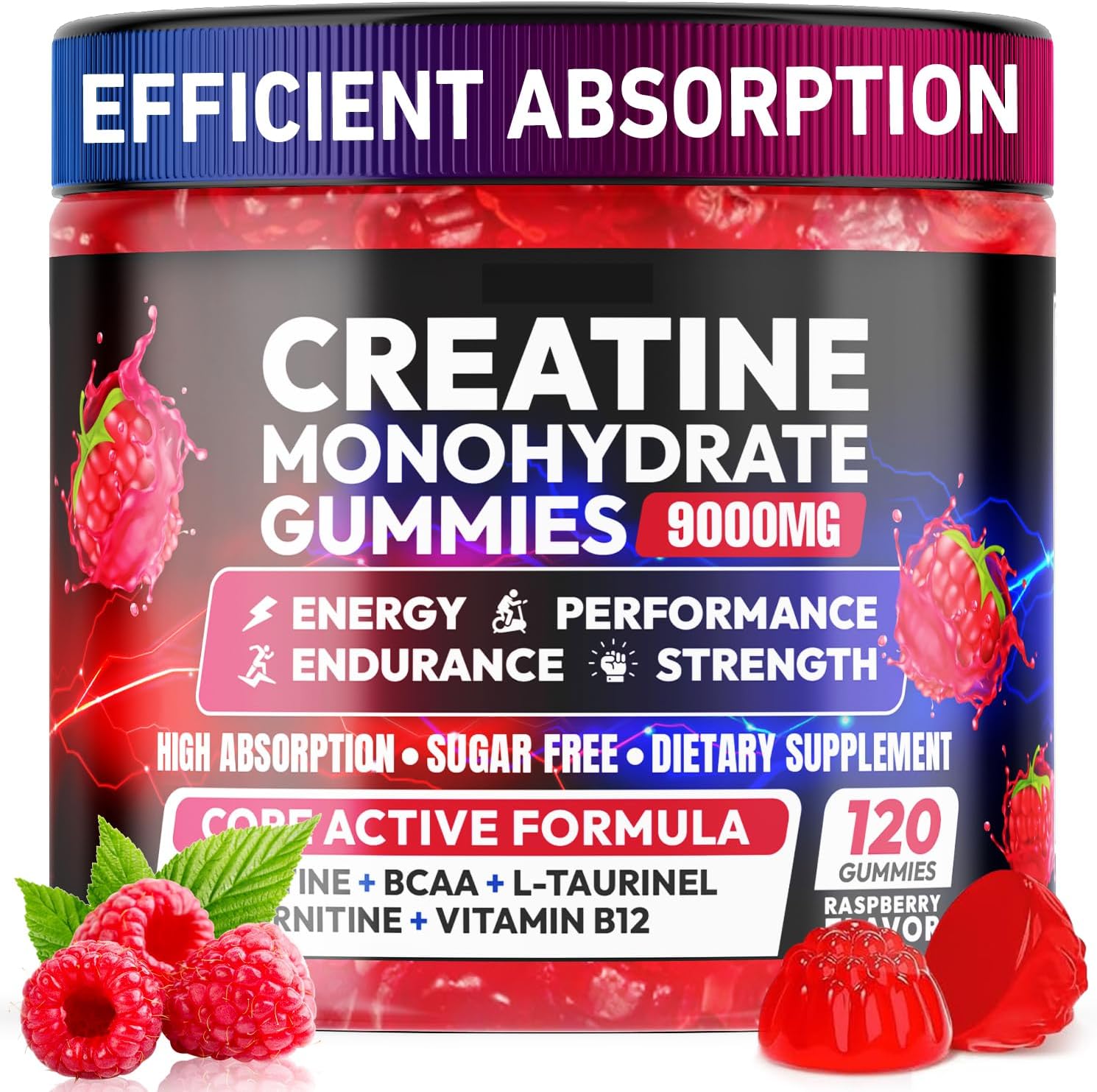 Detalle de Cytona Creatine Monohydrate Gummies, 5,000 mg, 120 Count with BCAAs