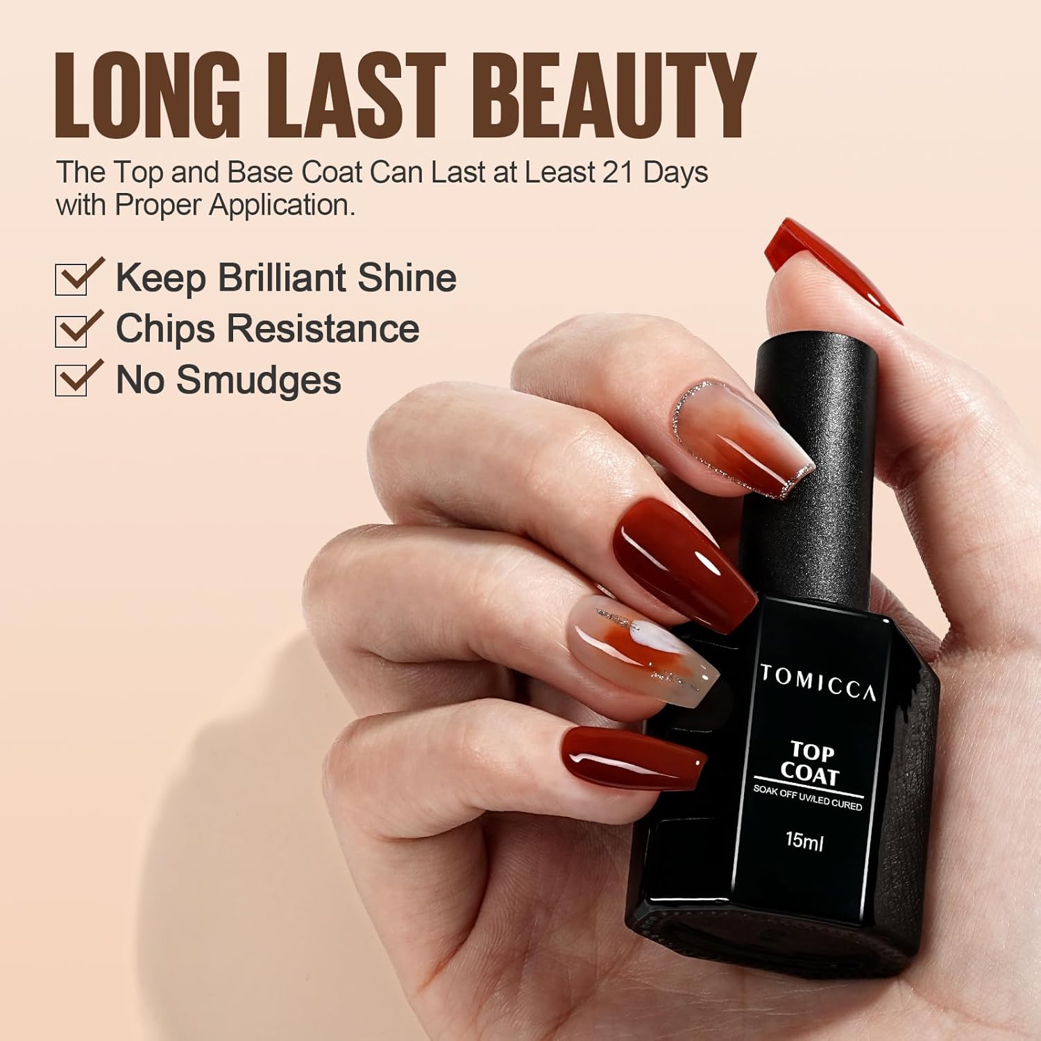 Detalle 2 de TOMICCA Base Coat Top Coat 15 ml đź’…