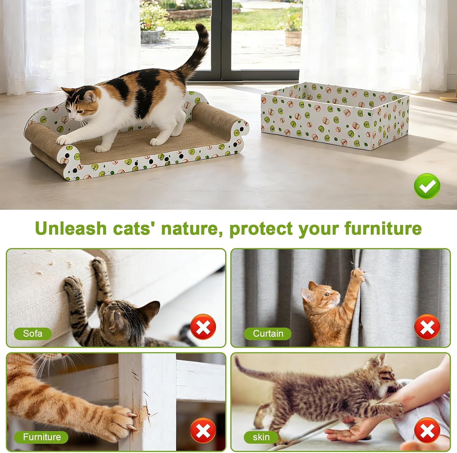 Detalle de Cardboard Cat Scratcher Bed 27-Inch