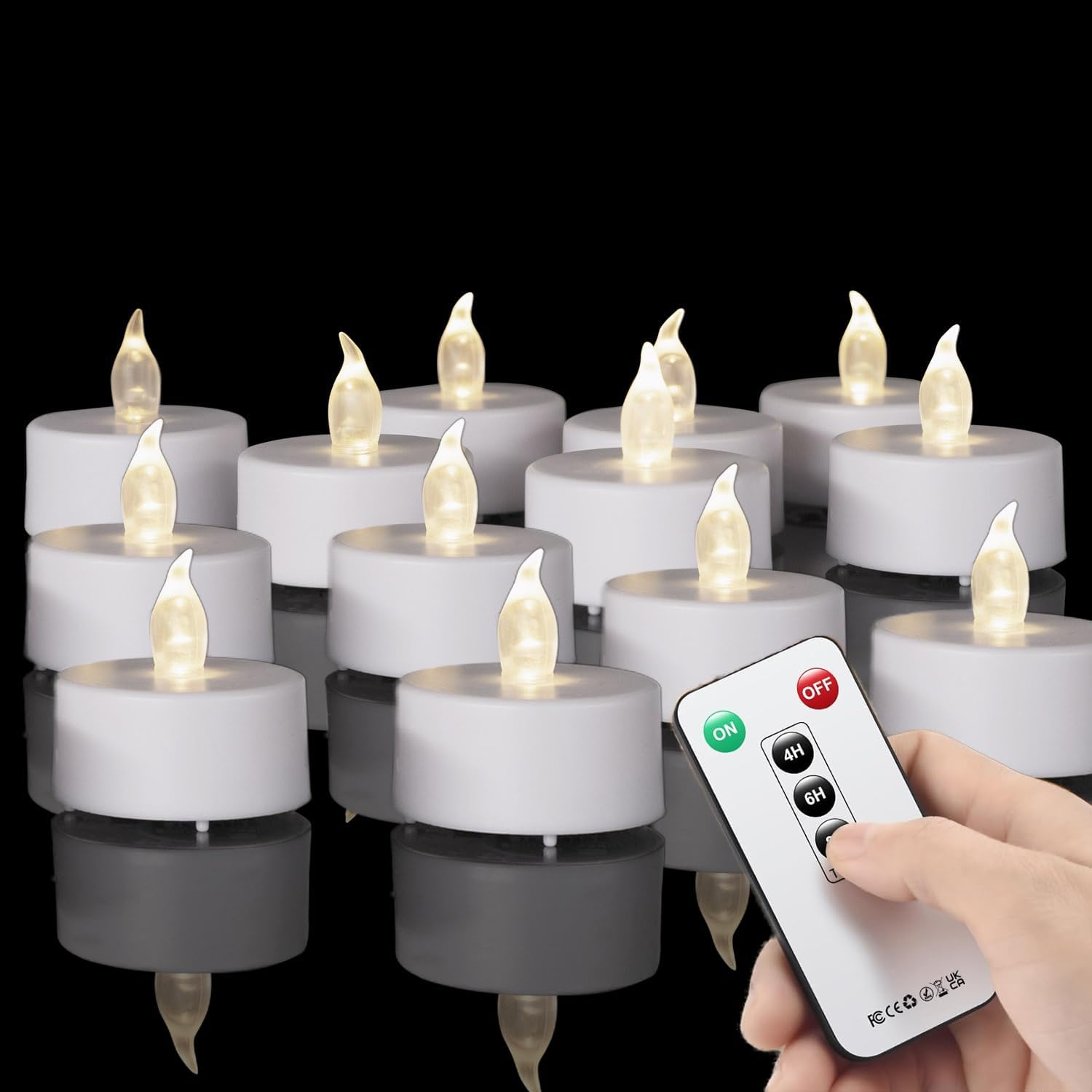 Thumbnail 6 de Biyanuo 3D Wick Flameless LED Candles — Set of 2 with Remote and 24-Hour Timer (D3H6 inch)