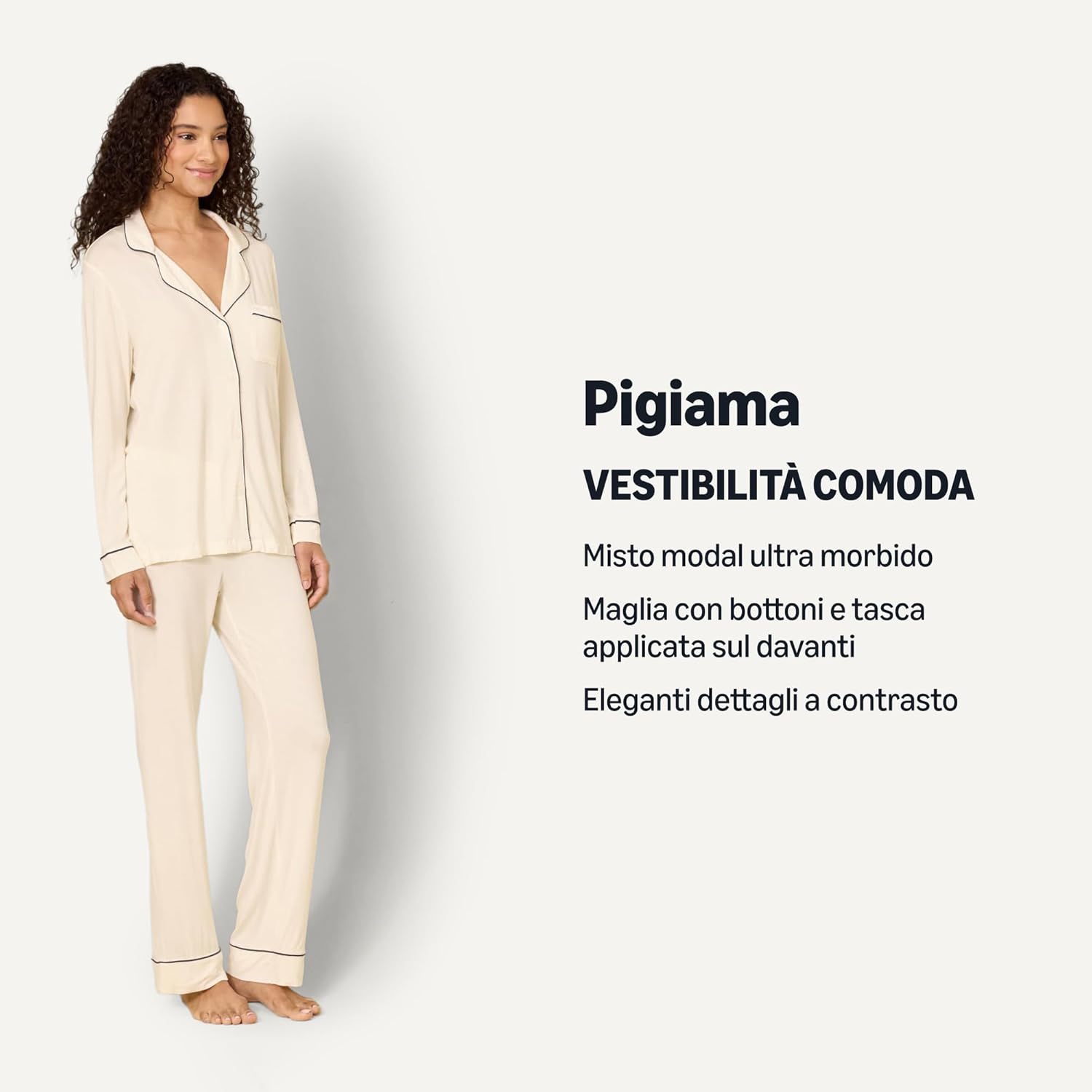 Thumbnail 2 de Amazon Essentials x Sofia Grainge pigiama donna in modal elasticizzato con pantaloni lunghi e maniche lunghe