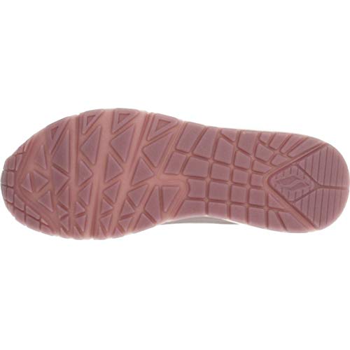 Detalle de Skechers Uno-Rose Bold Sneaker Damen – Silber (Pewter Duraleather Pew), Größe 36 EU