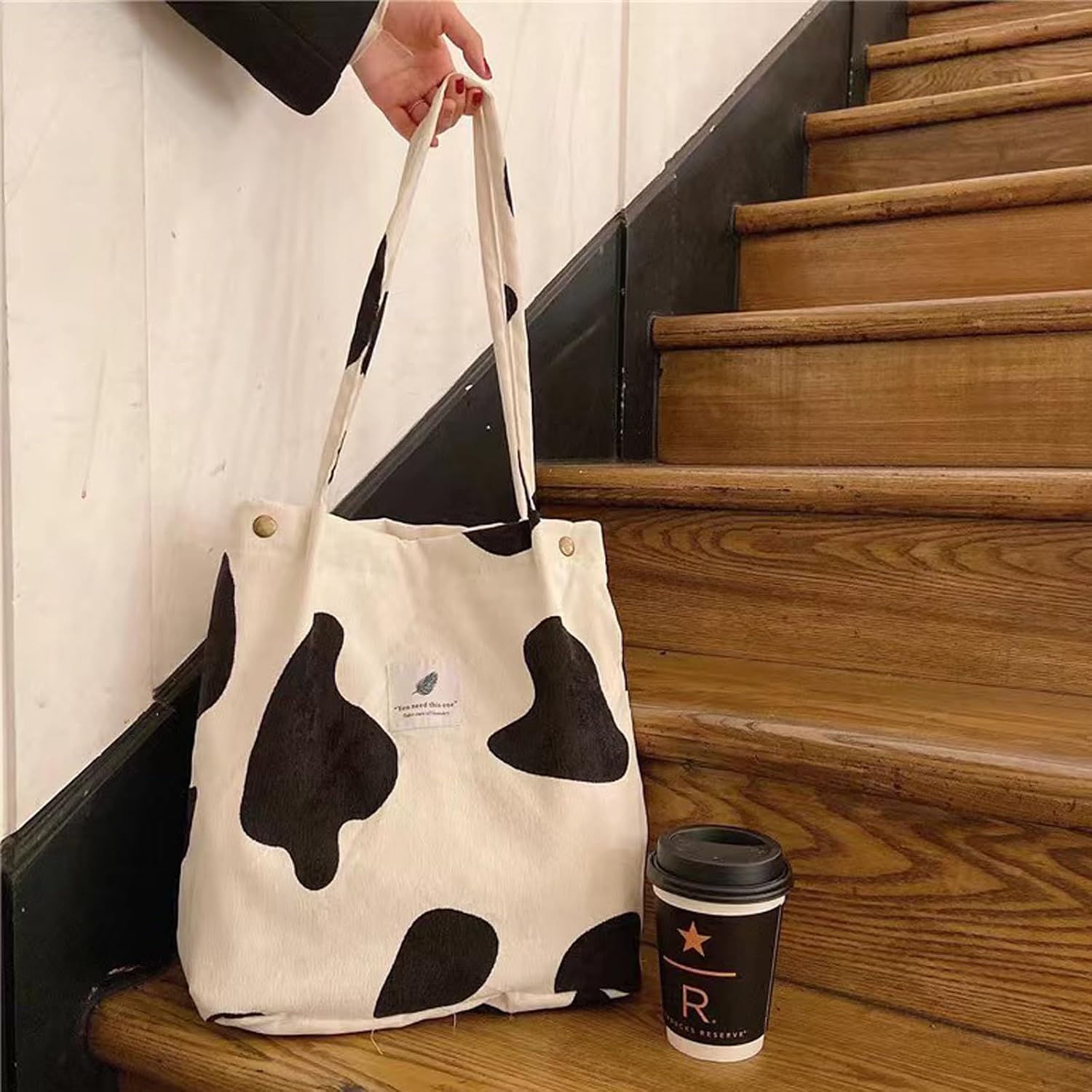 Thumbnail 5 de Funtlend Umhängetasche Damen Groß aus Cord – Shopper mit Schulterriemen, braun