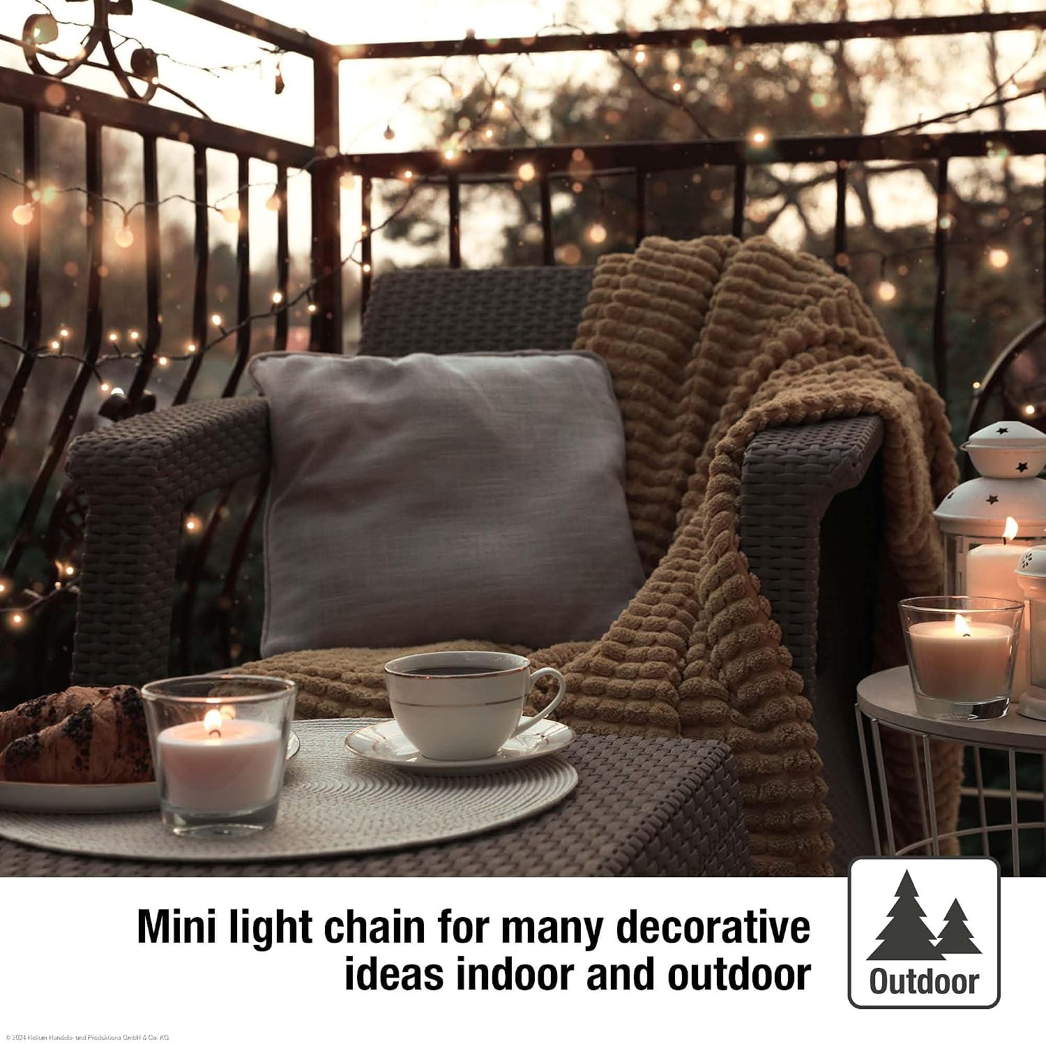 Detalle de Hellum Luci fiabesche a LED da esterno bianco freddo, 7,9 m, 80 LED con timer