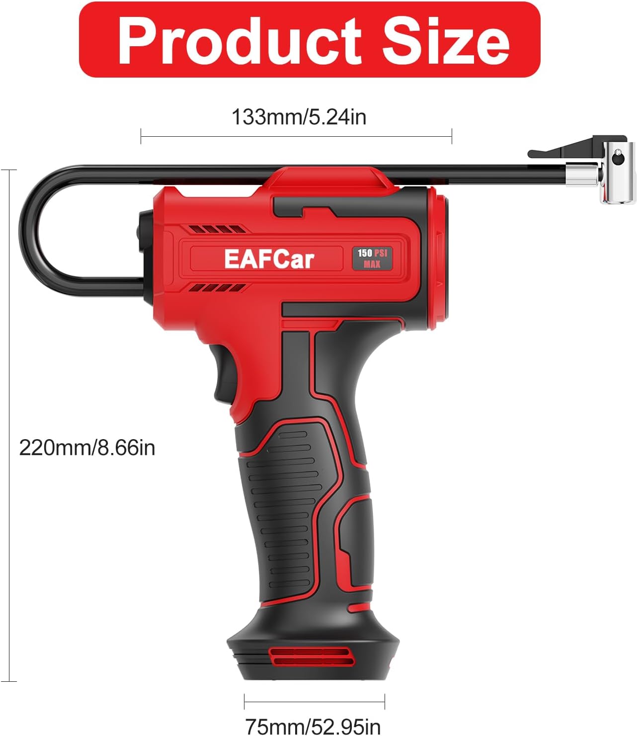 Thumbnail 6 de EAFCar Cordless Tyre Inflator 150 PSI ⛽