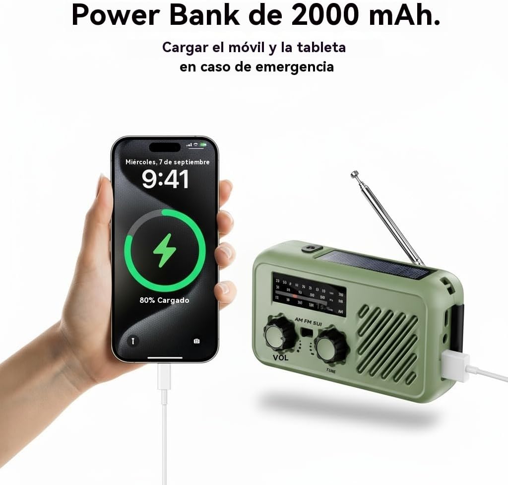 Detalle 2 de Fuhuihe Radio de Emergencia 2000mAh