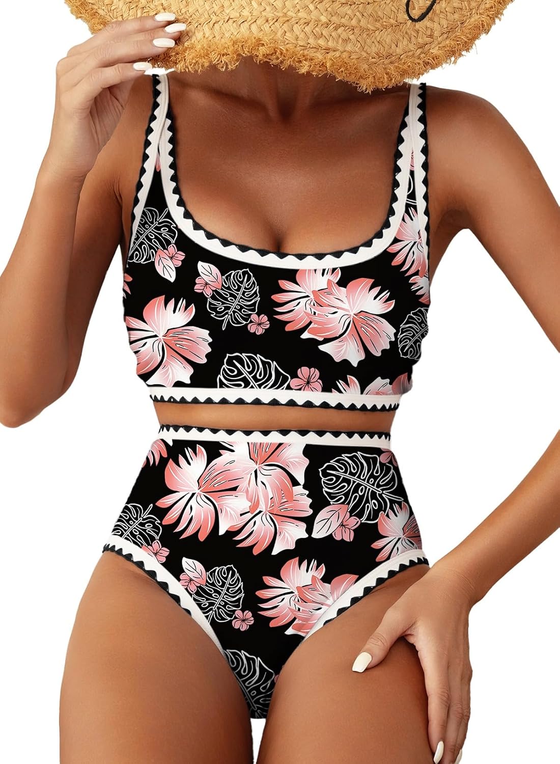 Thumbnail 5 de Herseas Women’s Floral Print Whip Stitch High-Waisted 2-Piece Bikini Set