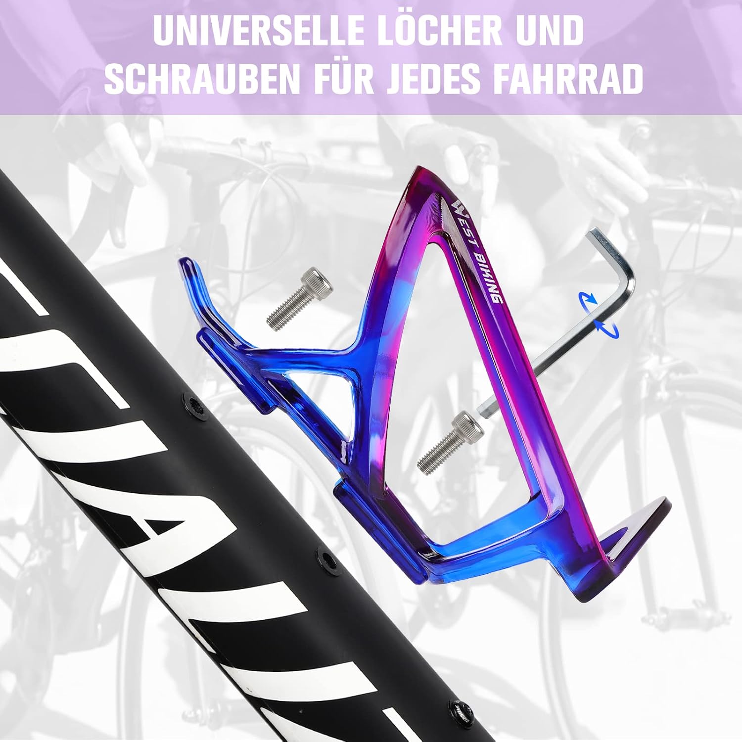 Detalle de Flaschenhalter Fahrrad – Verbesserte Version, langlebig, leicht & universell passend (0,5–1,1 l)