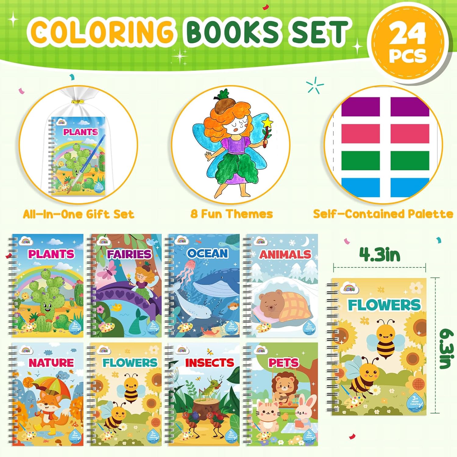 Detalle de ZMLM Libri da Colorare Gadget Compleanno per Bambini, 48 Mini Libri ad Acqua con 8 Temi – Regali Pronti da Consegnare
