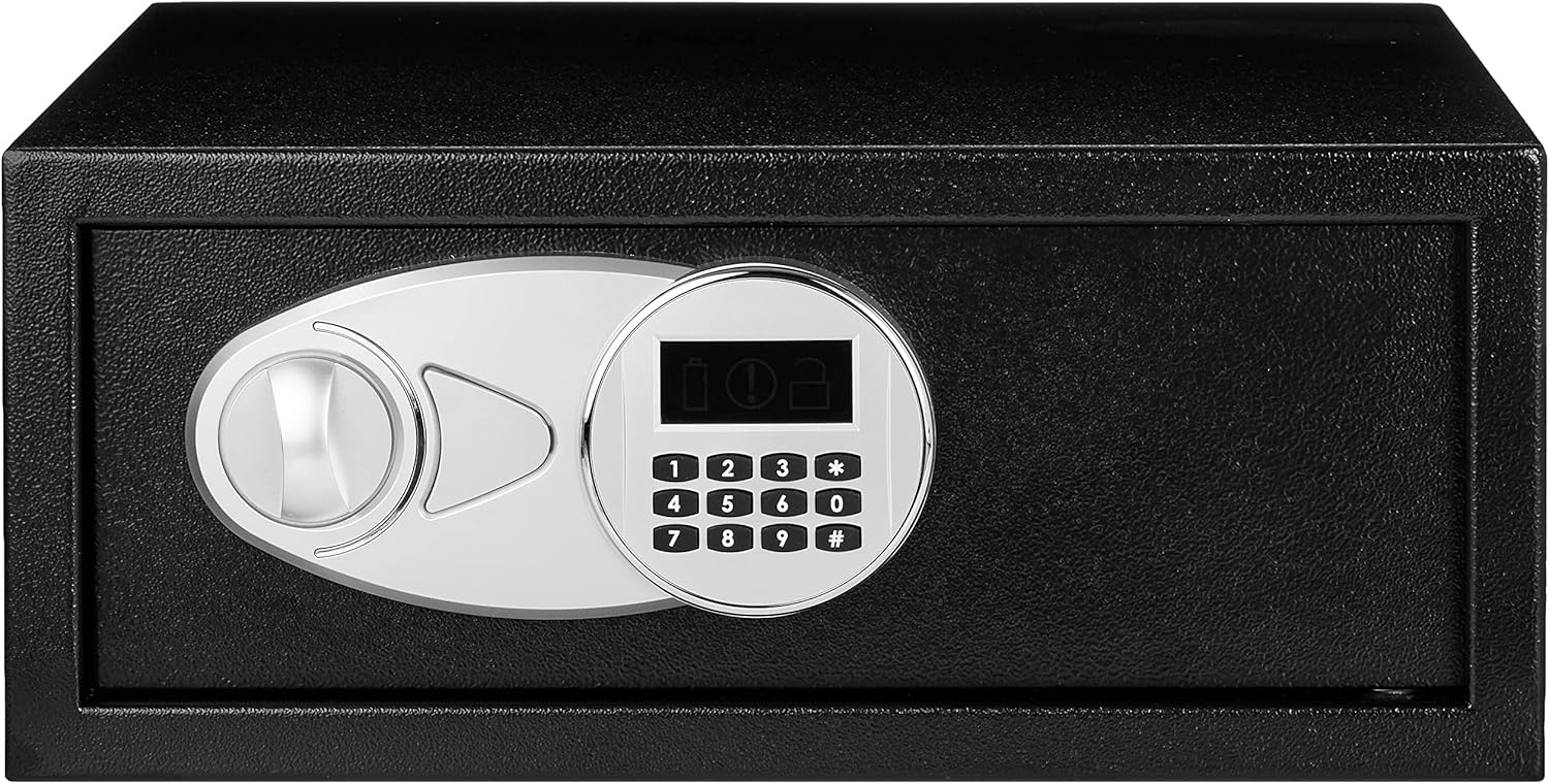 Detalle 2 de Amazon Basics Coffre-fort en acier avec serrure numérique (20 L) – sécurité fiable pour argent, bijoux et documents