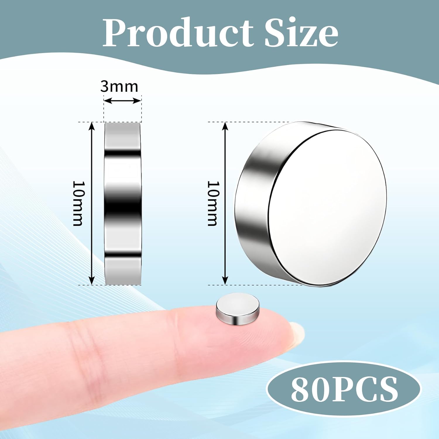Thumbnail 1 de NXPUXP 80 Pack Round Strong Magnets – 10mm x 3mm Neodymium Magnets with Case