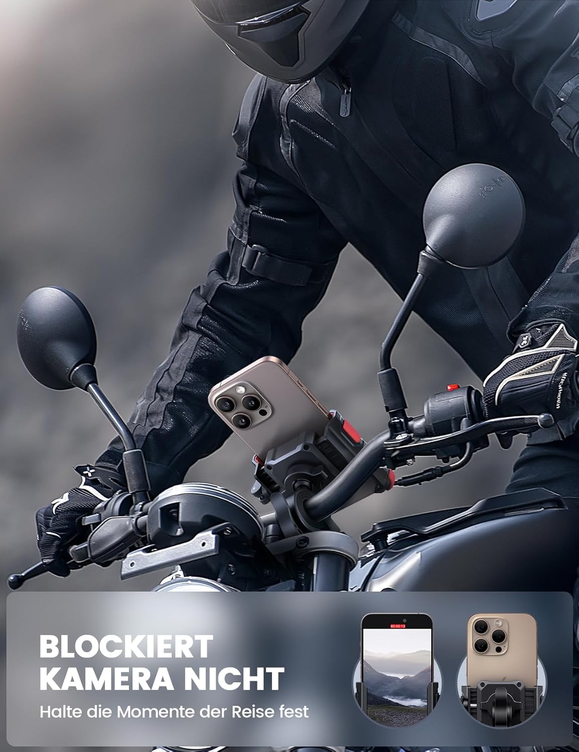 Thumbnail 1 de Lamicall Fahrrad Handyhalterung für Motorrad & Fahrrad – 360° drehbarer Smartphone-Halter am Lenker