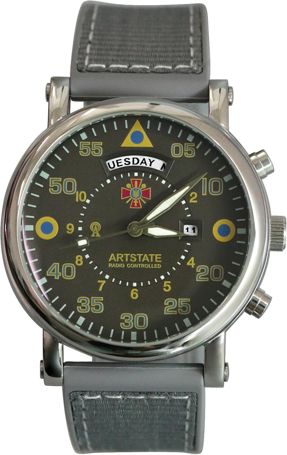 Detalle de ARTSTATE AS3293 Funk Quarz Herren Uhr Analog mit TPU-Armband – Pilotenuhr