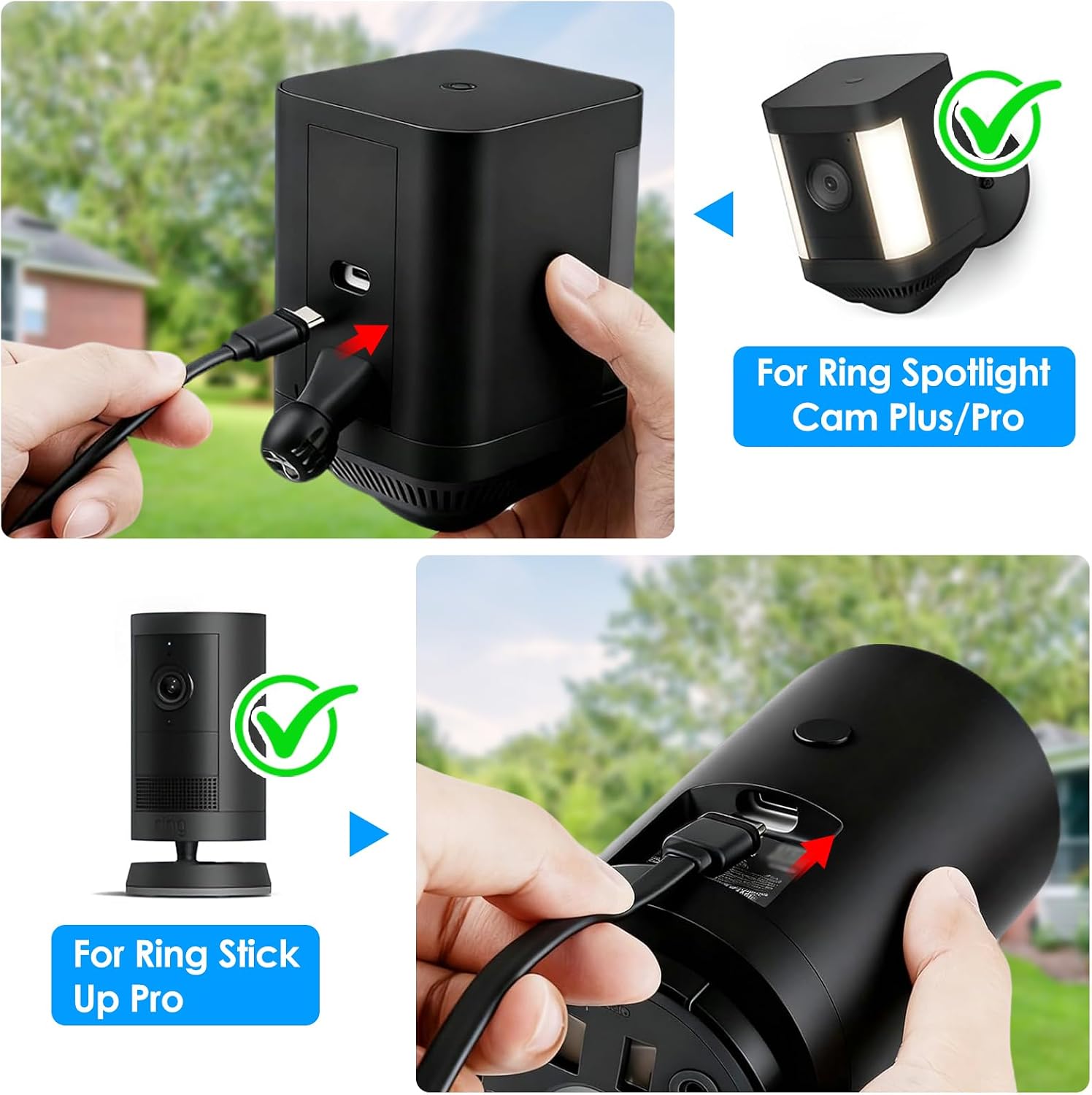 Detalle de Annkoifu USB-C屋外充電ケーブル 6m フラット形状・耐候設計 Ringカメラ対応