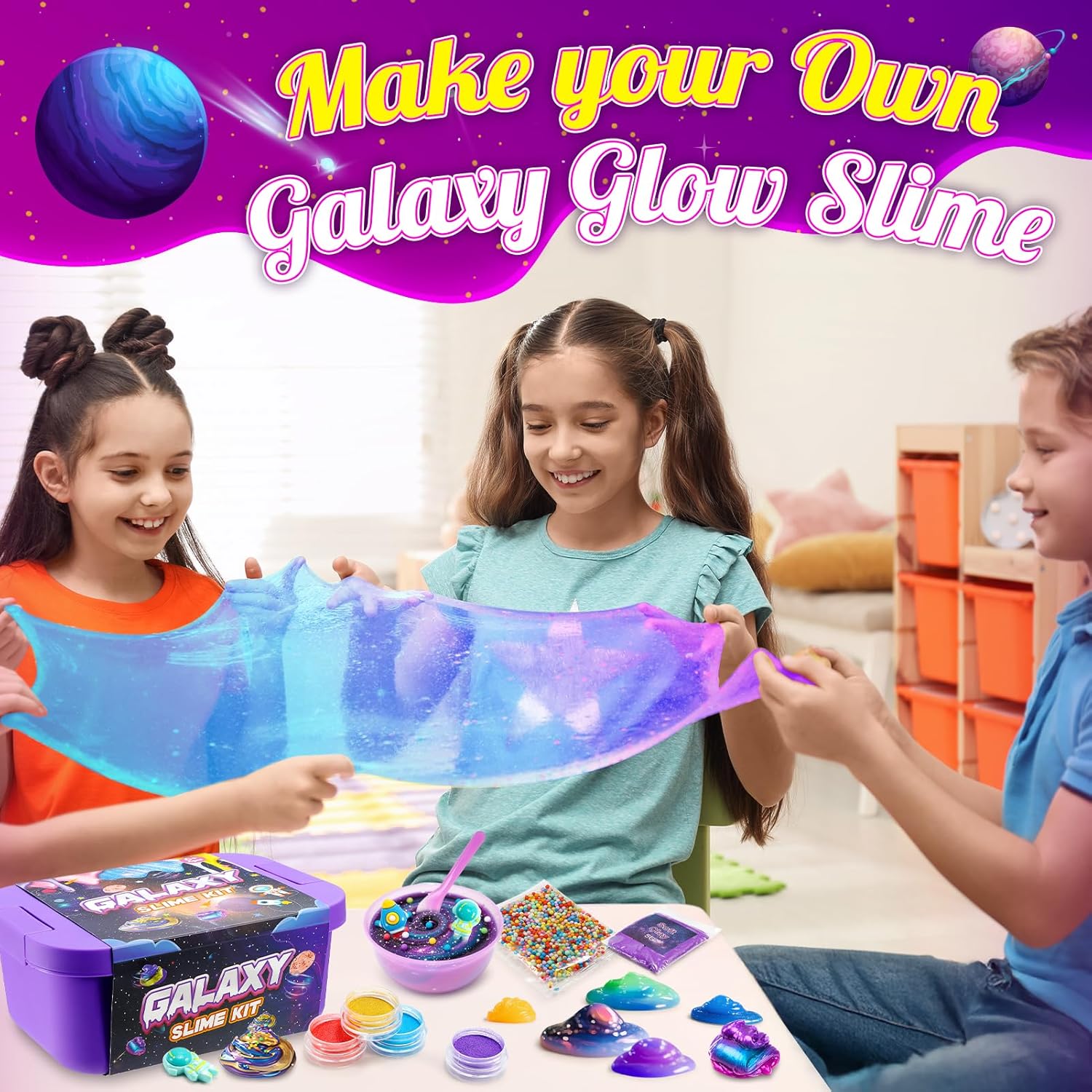 Detalle 1 de iKidiki Galaxy Slime Kit 57-piece set