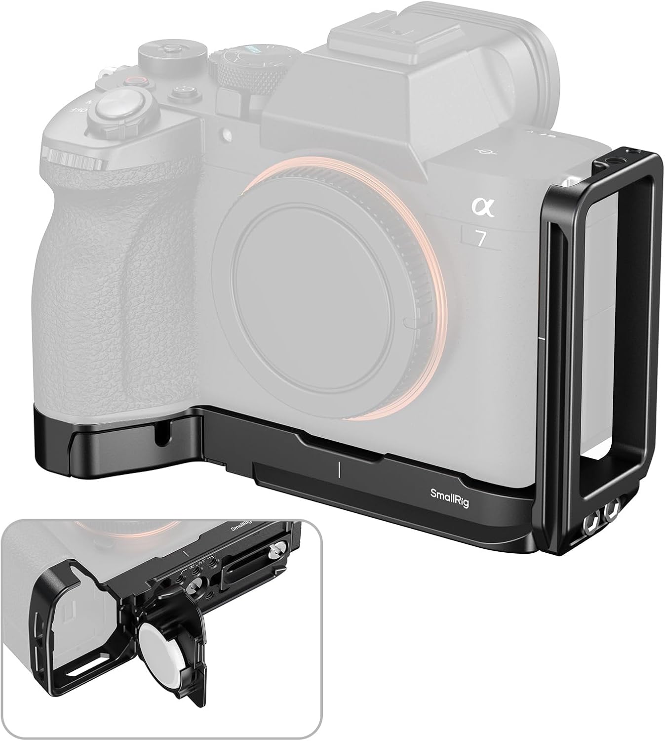 Detalle de SMALLRIG Piastra di montaggio a L con slot AirTag per Sony Alpha 7 V / 7R V / 7 IV (6034)