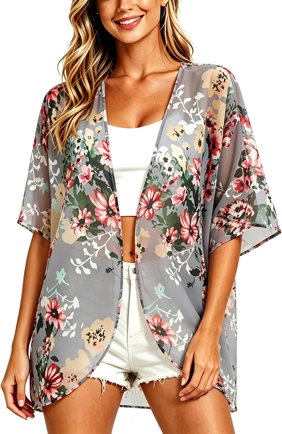 Detalle de Women's Kimono Cover-Up in Chiffon