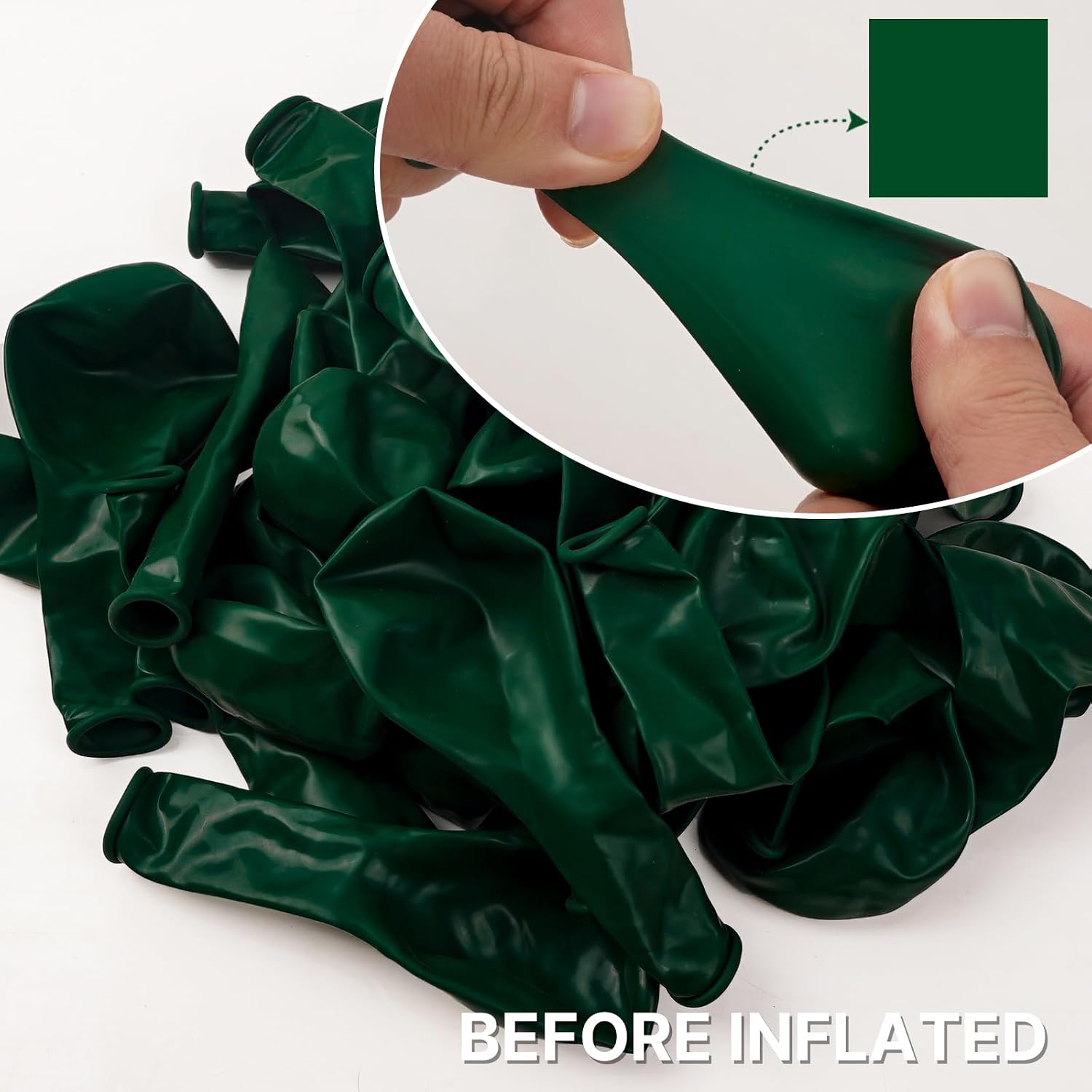 Detalle 2 de PartyWoo Dark Green Balloons 145pcs Balloon Kit ๐